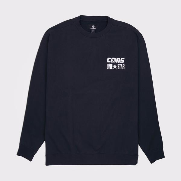 Converse Cons One Star Crew Erkek Siyah Sweatshirt