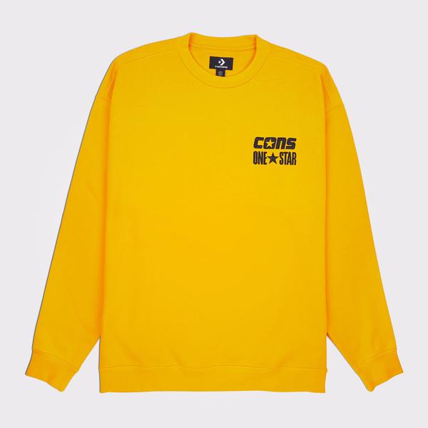 Converse Cons One Star Crew Erkek Sarı Sweatshirt