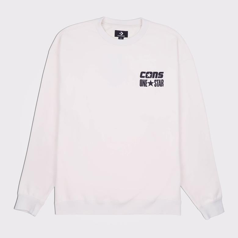 Converse Cons One Star Crew Erkek Krem Sweatshirt