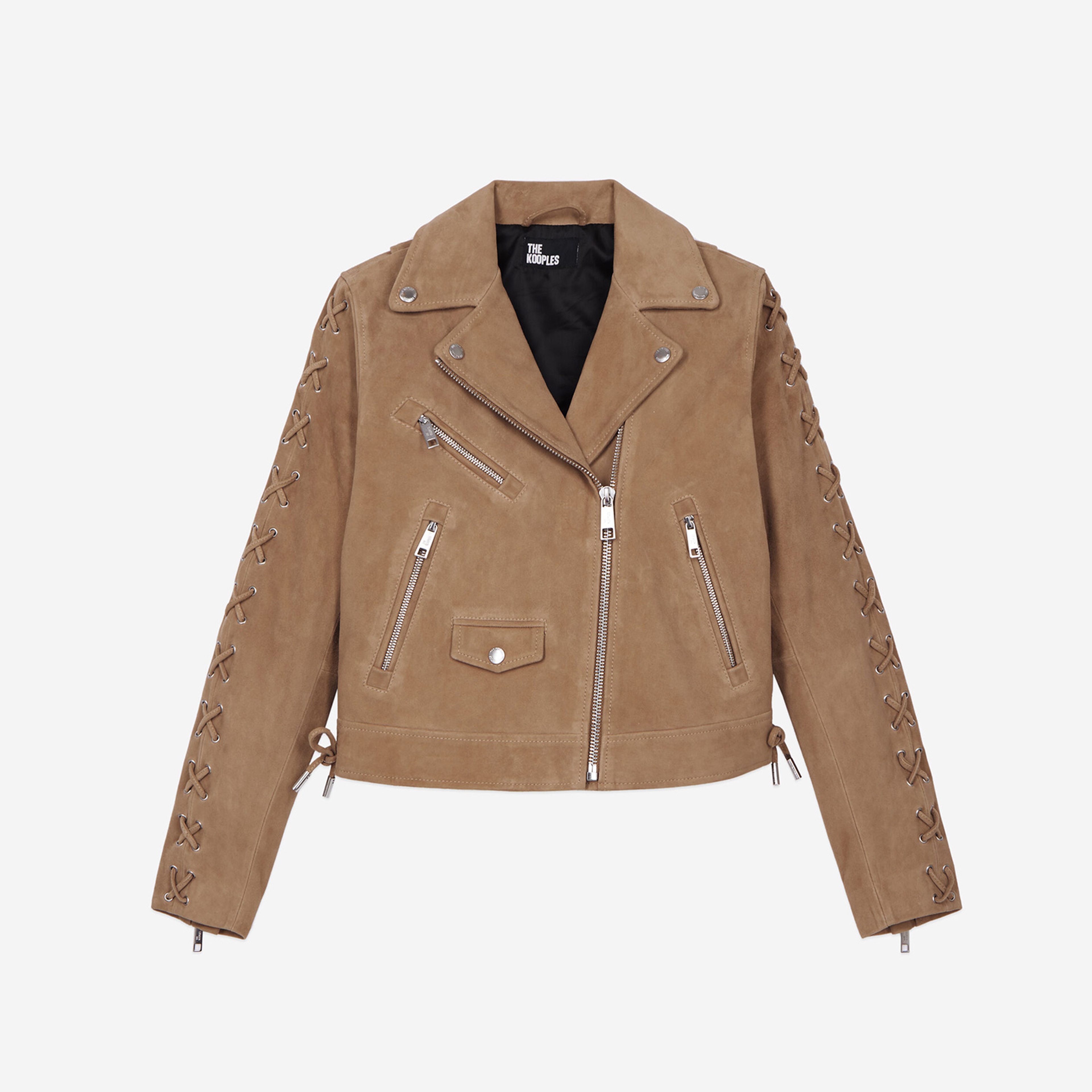 KADIN BEJ SÜET BIKER CEKET