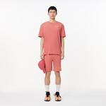 Erkek Classic Fit Bisiklet Yaka Baskılı Pembe T-Shirt