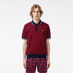 Erkek Regular Fit Polo Yaka Monogram Bordo Triko