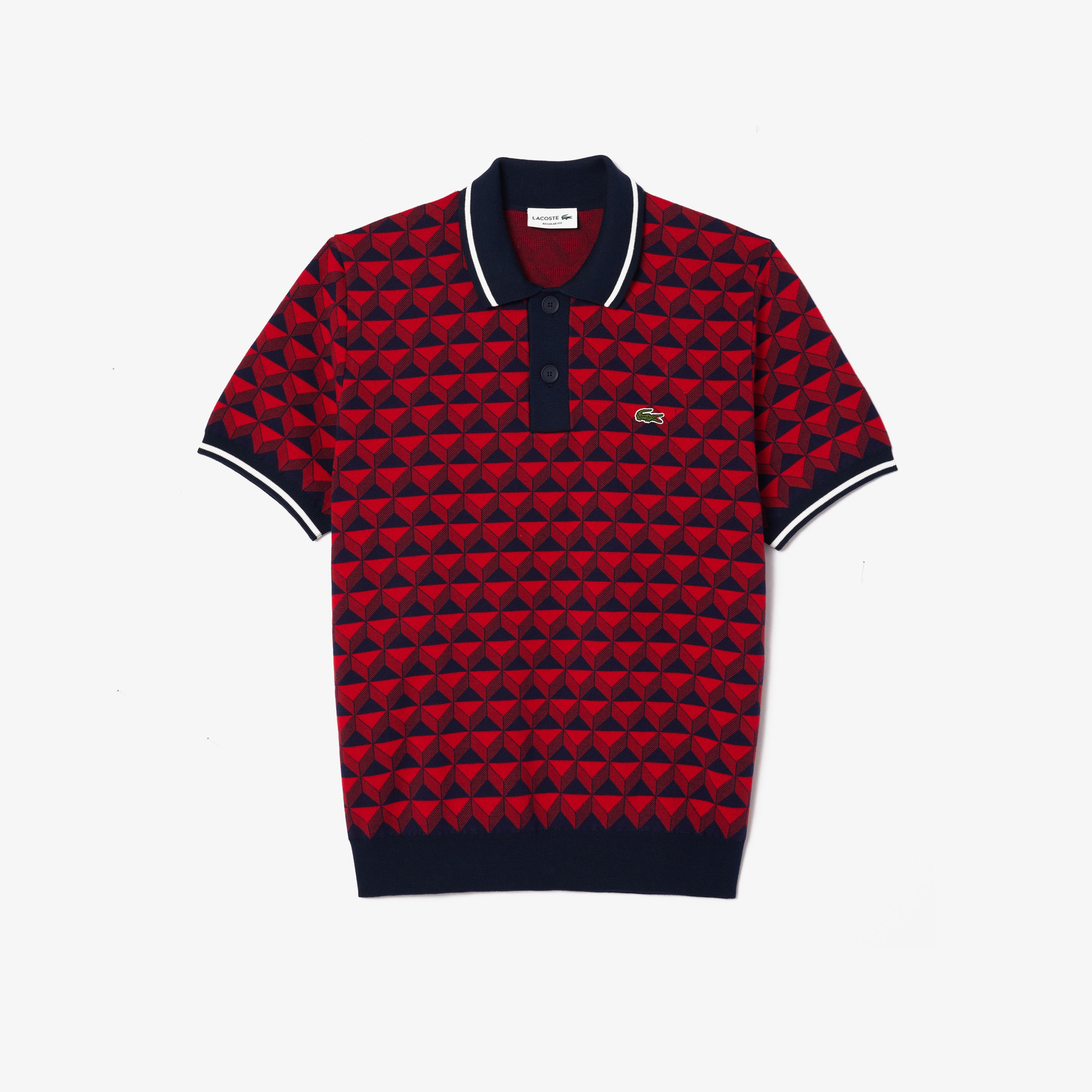 Erkek Regular Fit Polo Yaka Monogram Bordo Triko