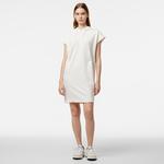 Kadın Straight Fit Kapüşonlu Beyaz Elbise