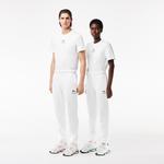 Unisex Tapered Fit Baskılı Beyaz Eşofman Altı