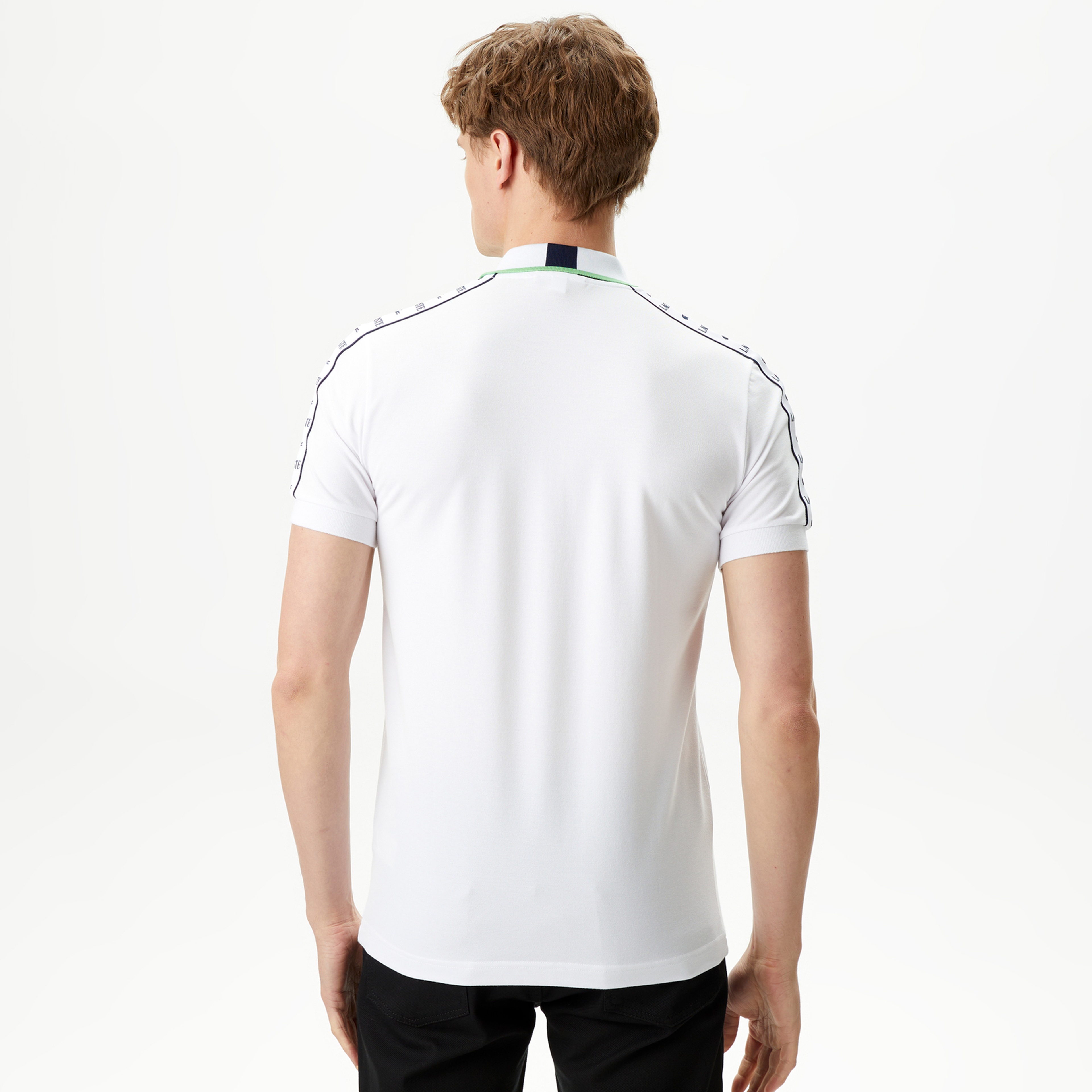 Erkek Regular Fit Fermuarlı Yaka Beyaz Polo