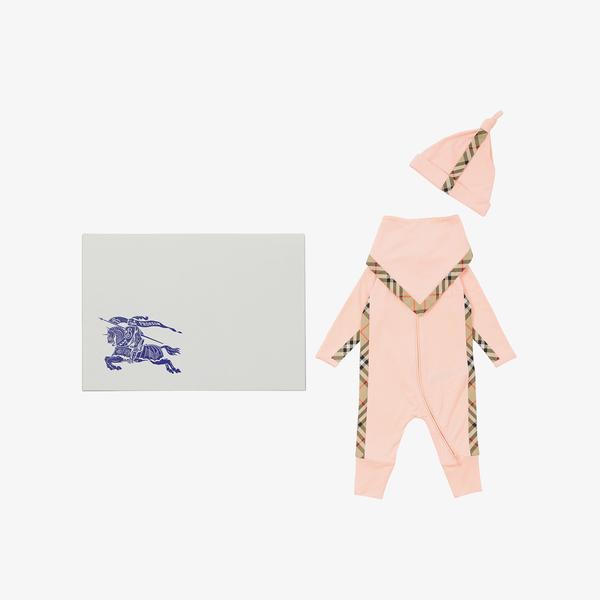 Burberry Çocuk Pembe Bebek Seti