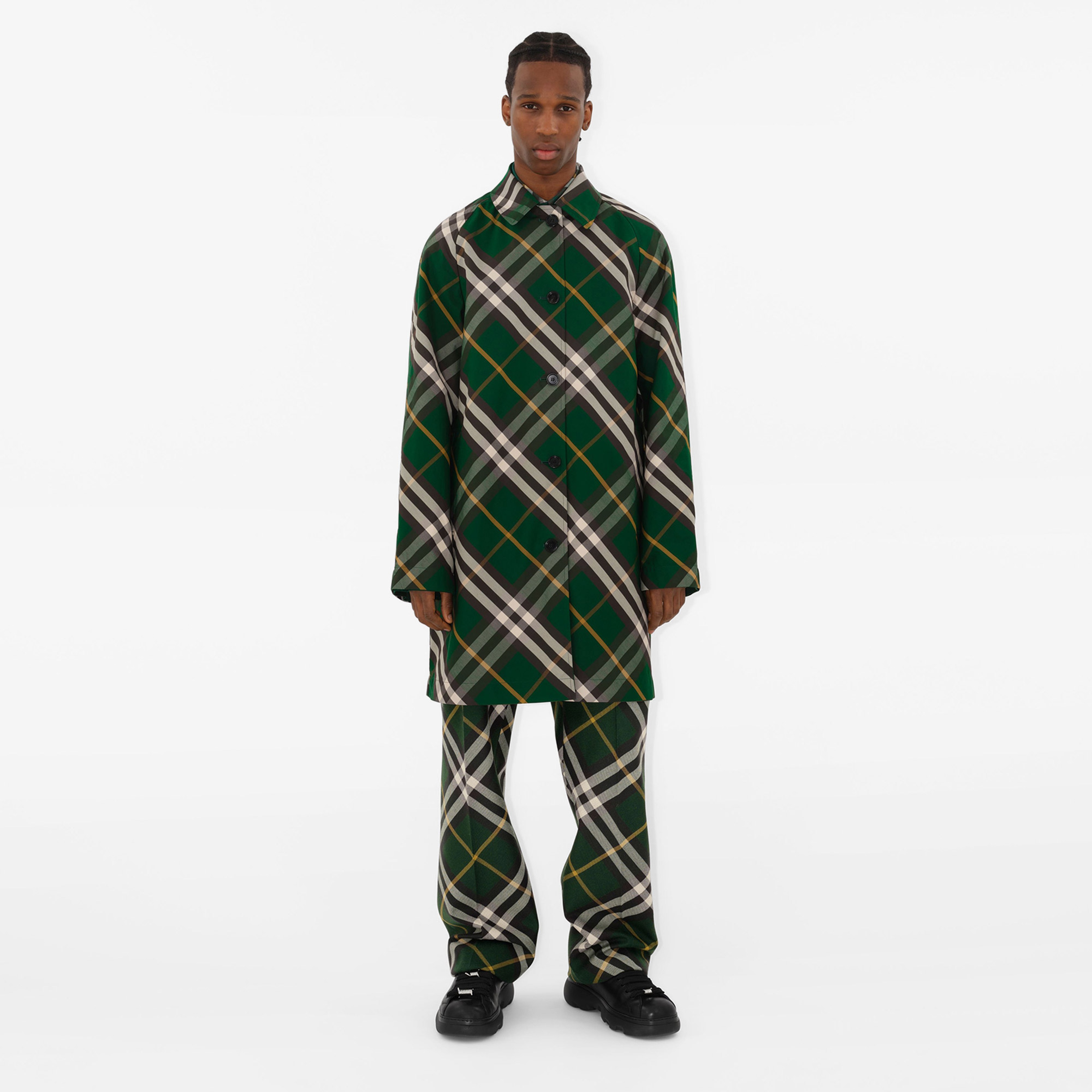 Burberry Erkek Yeşil Pardesü