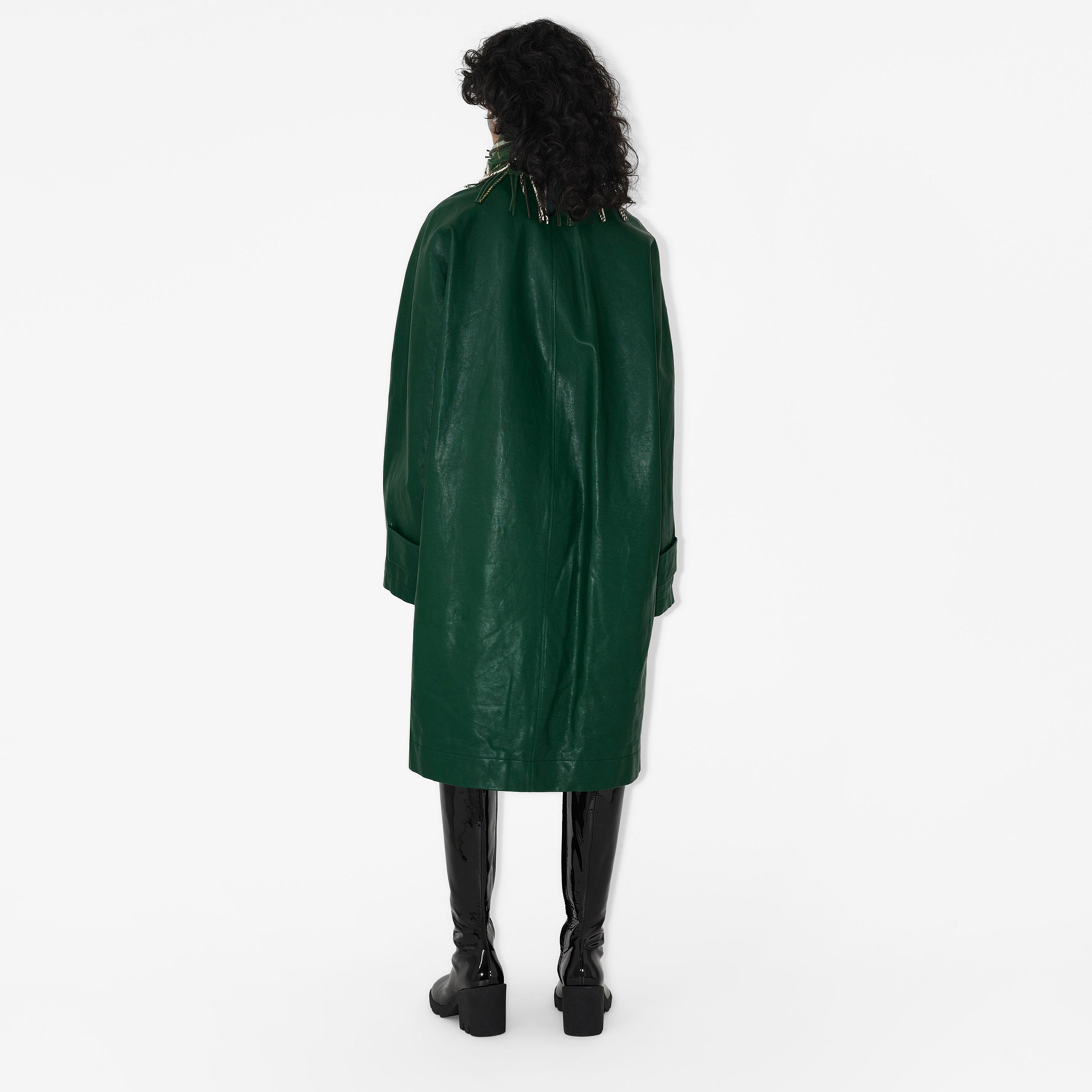 Kadın Yeşil Deri Mont