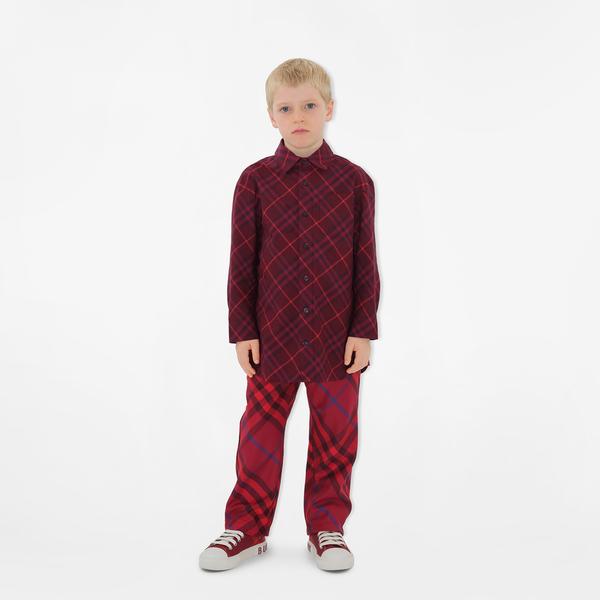 Burberry Çocuk Bordo Gömlek