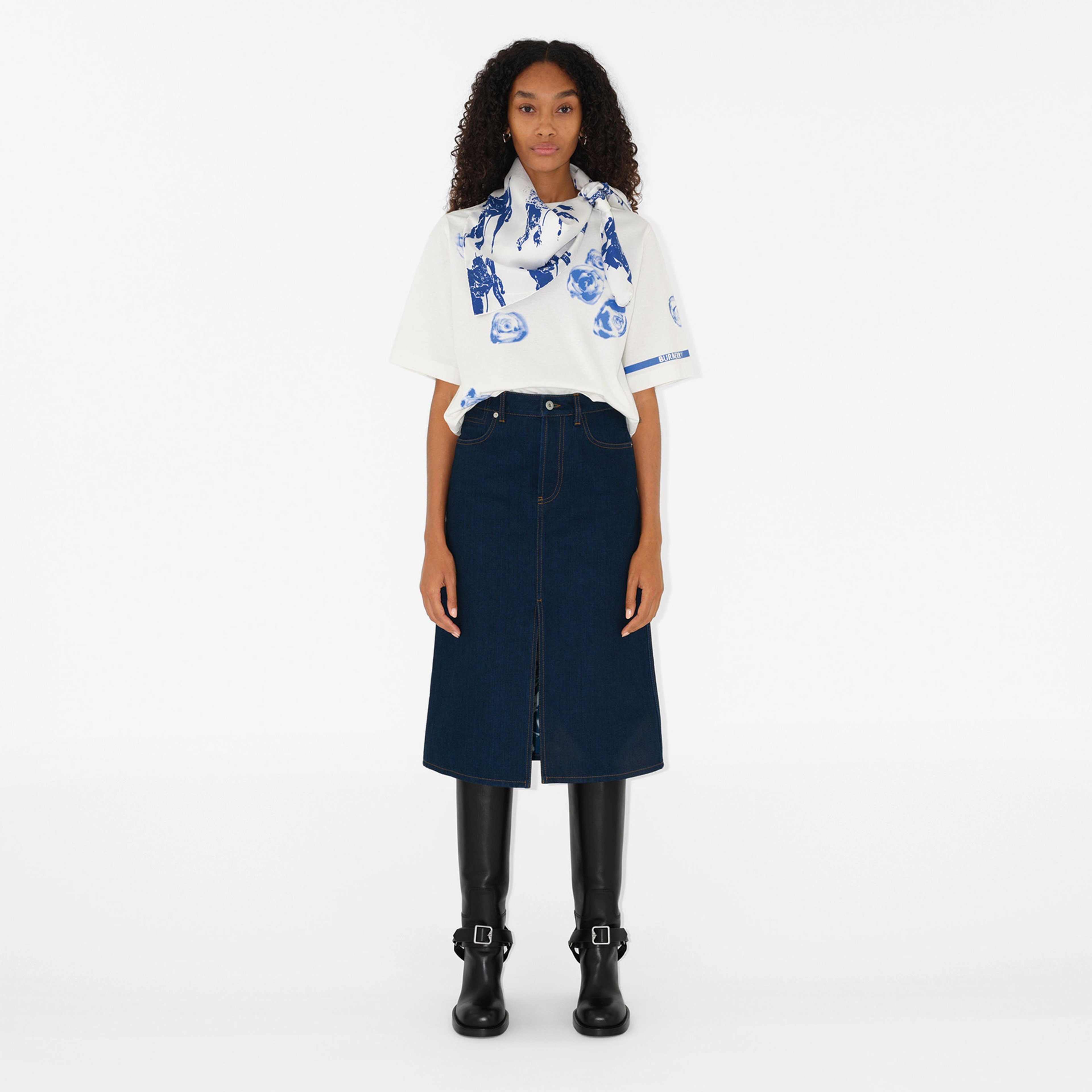 Burberry Unisex Mavi Eşarp