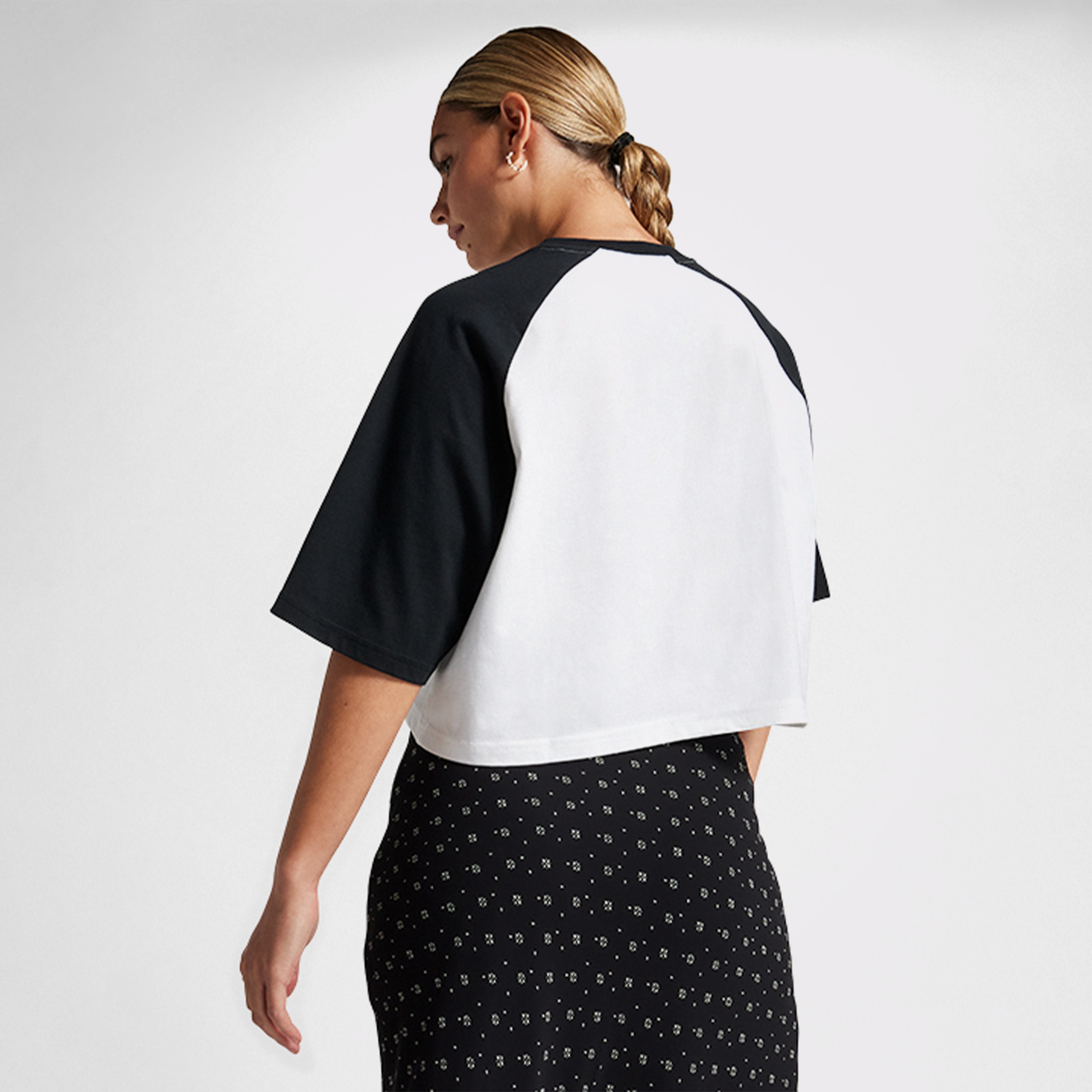 Converse Retro Cropped Kadın Beyaz Crop T-Shirt