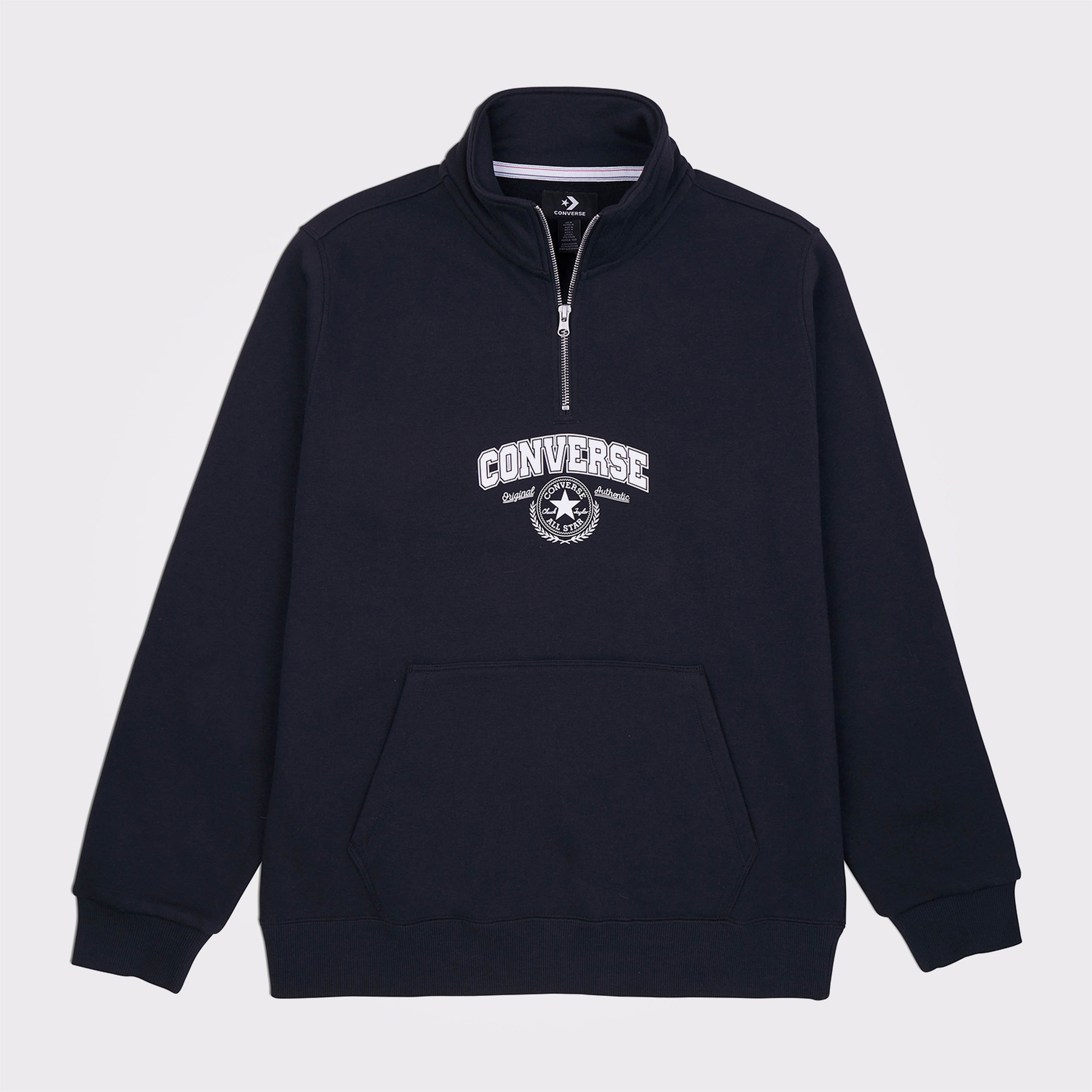 Converse Retro Quarter Zip Erkek Siyah Sweatshirt