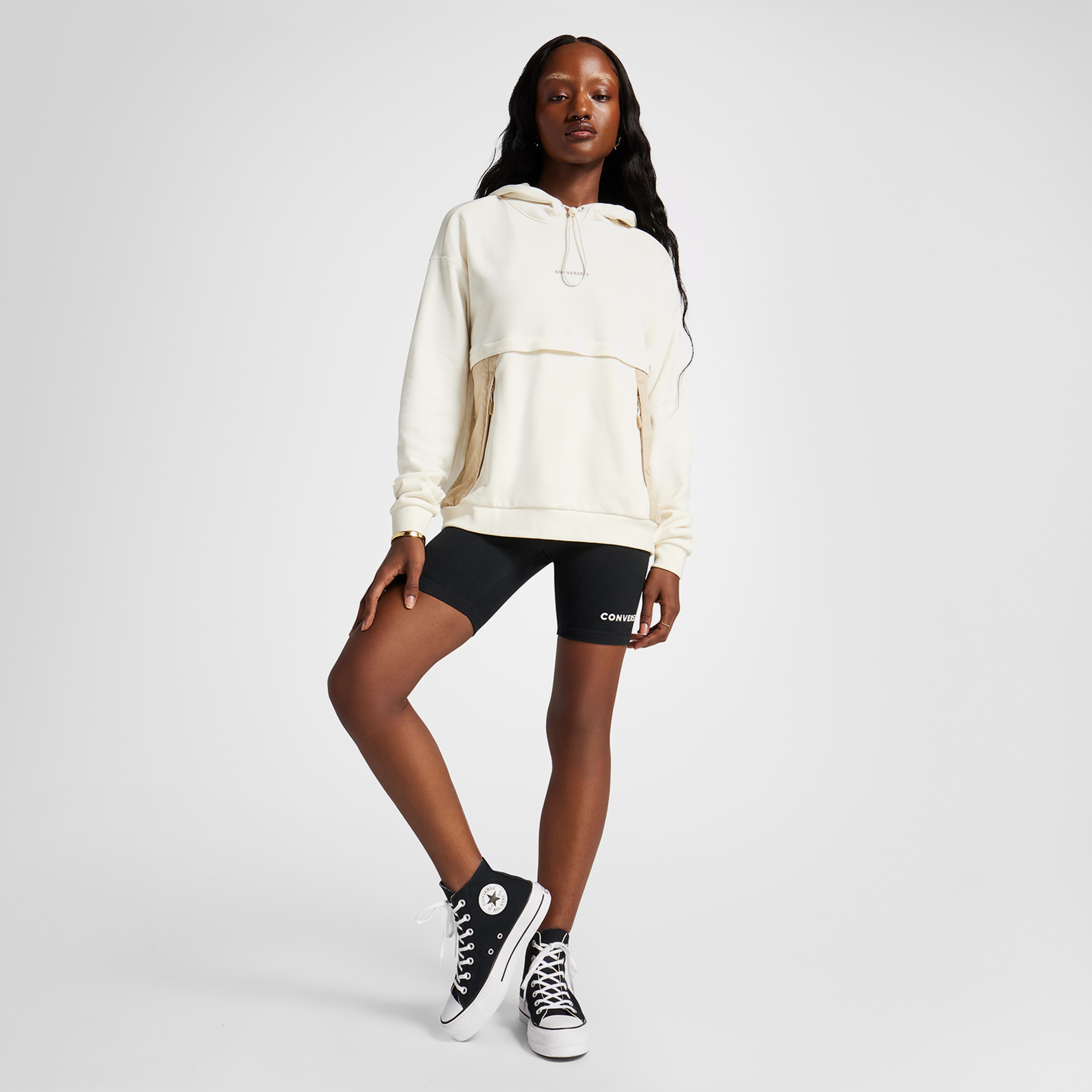 Converse Wordmark Pullover Kadın Krem Hoodie