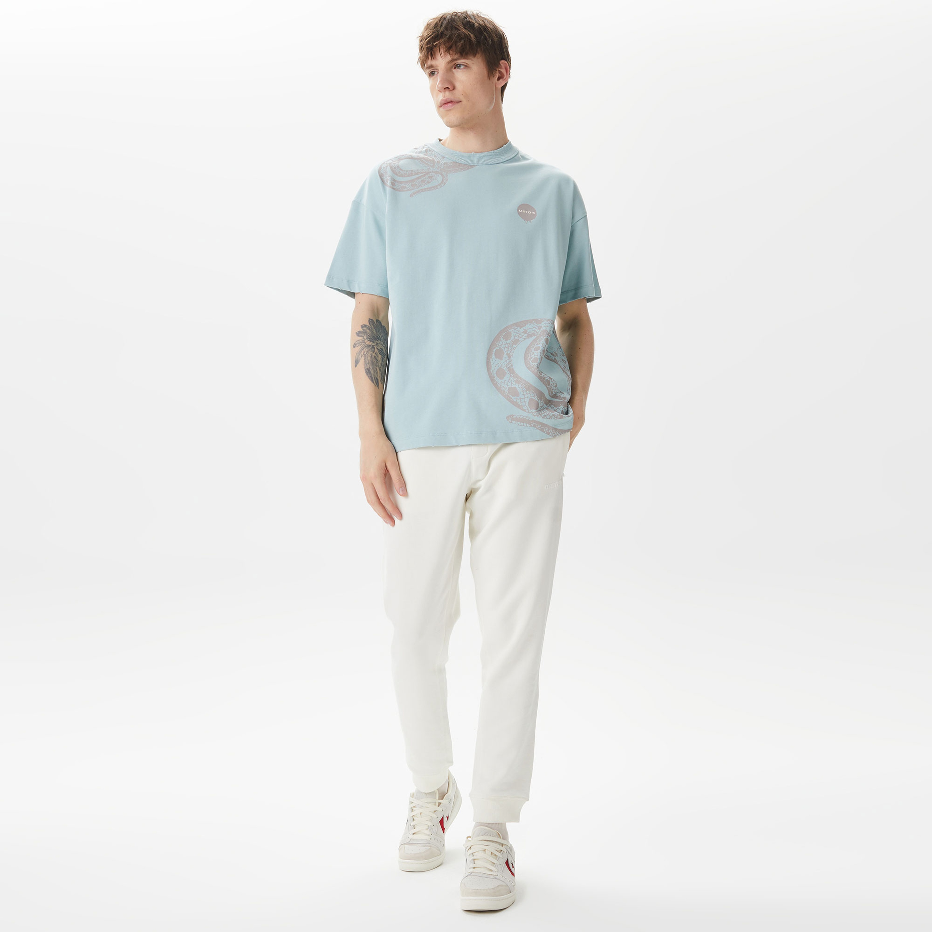 UNITED4 Erkek Mavi T-Shirt