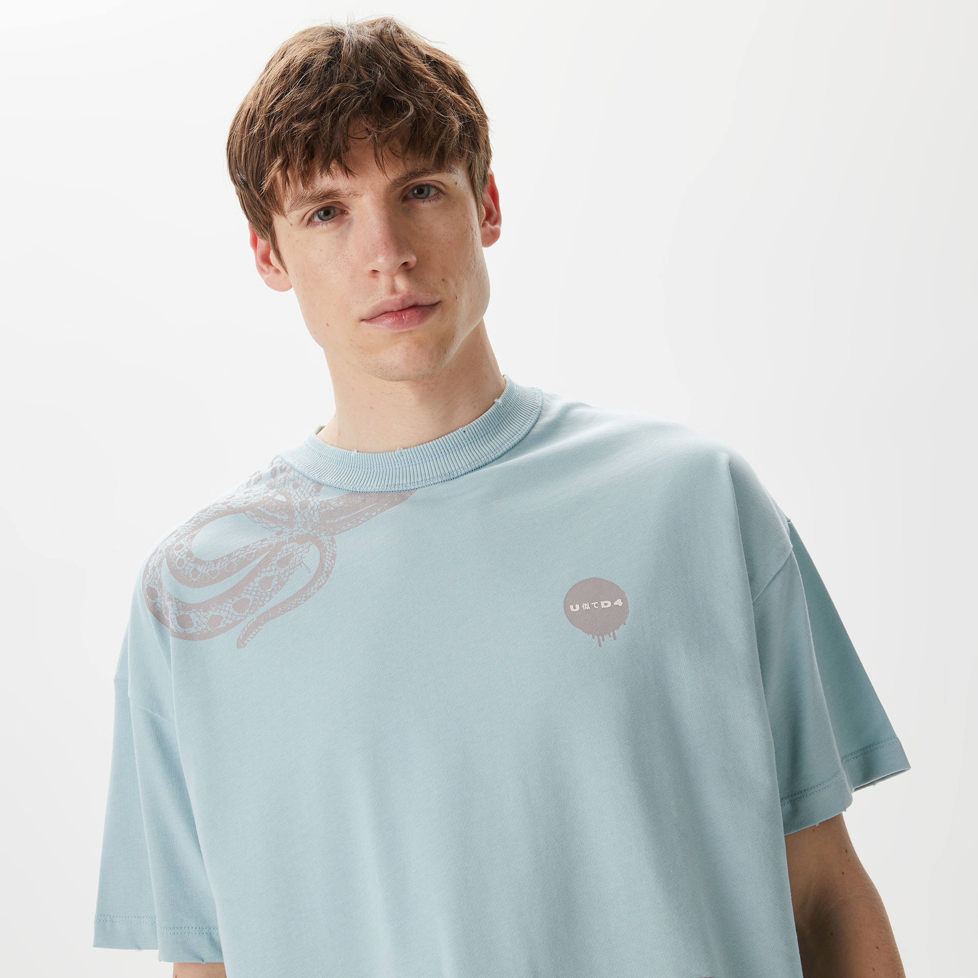 UNITED4 Erkek Mavi T-Shirt