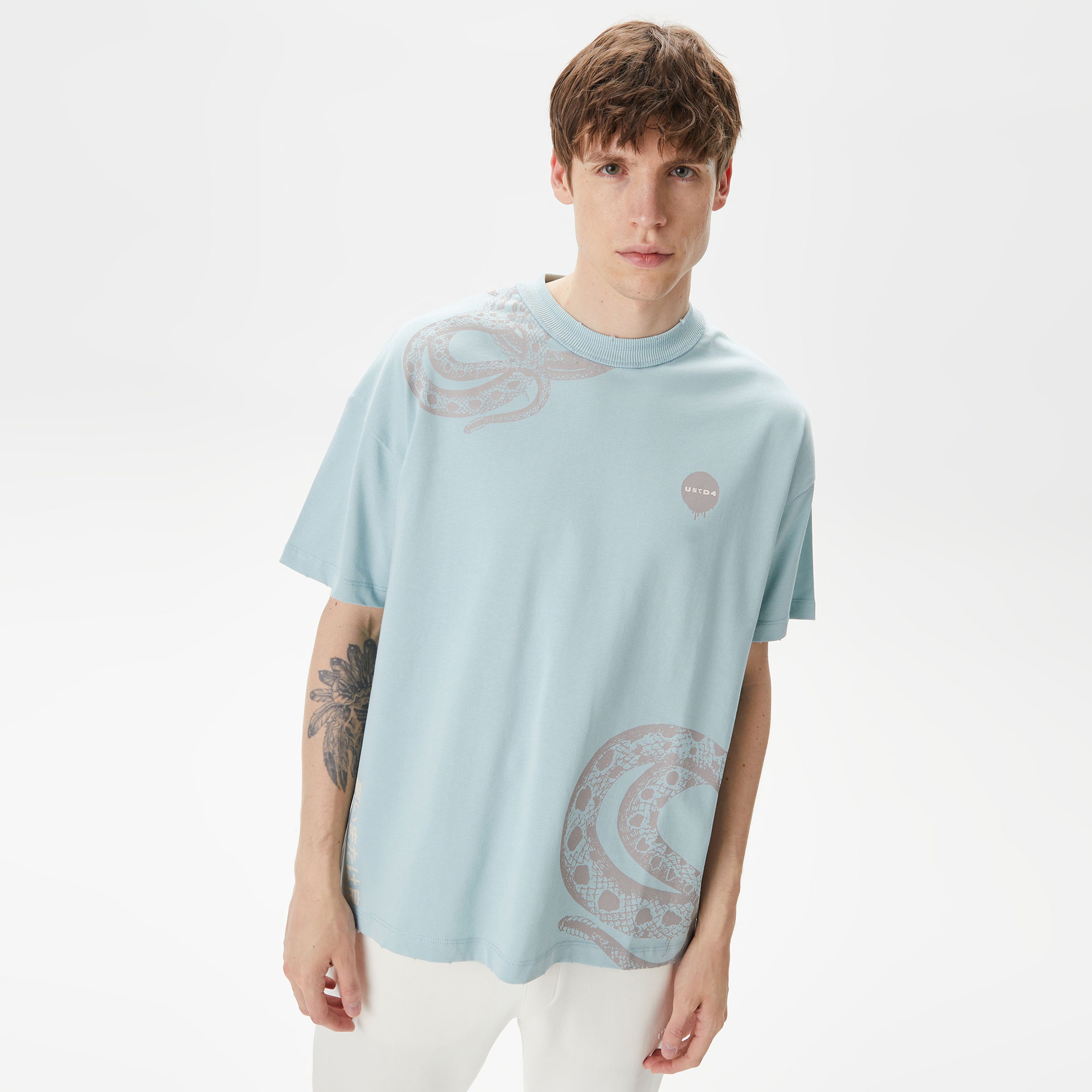 UNITED4 Erkek Mavi T-Shirt