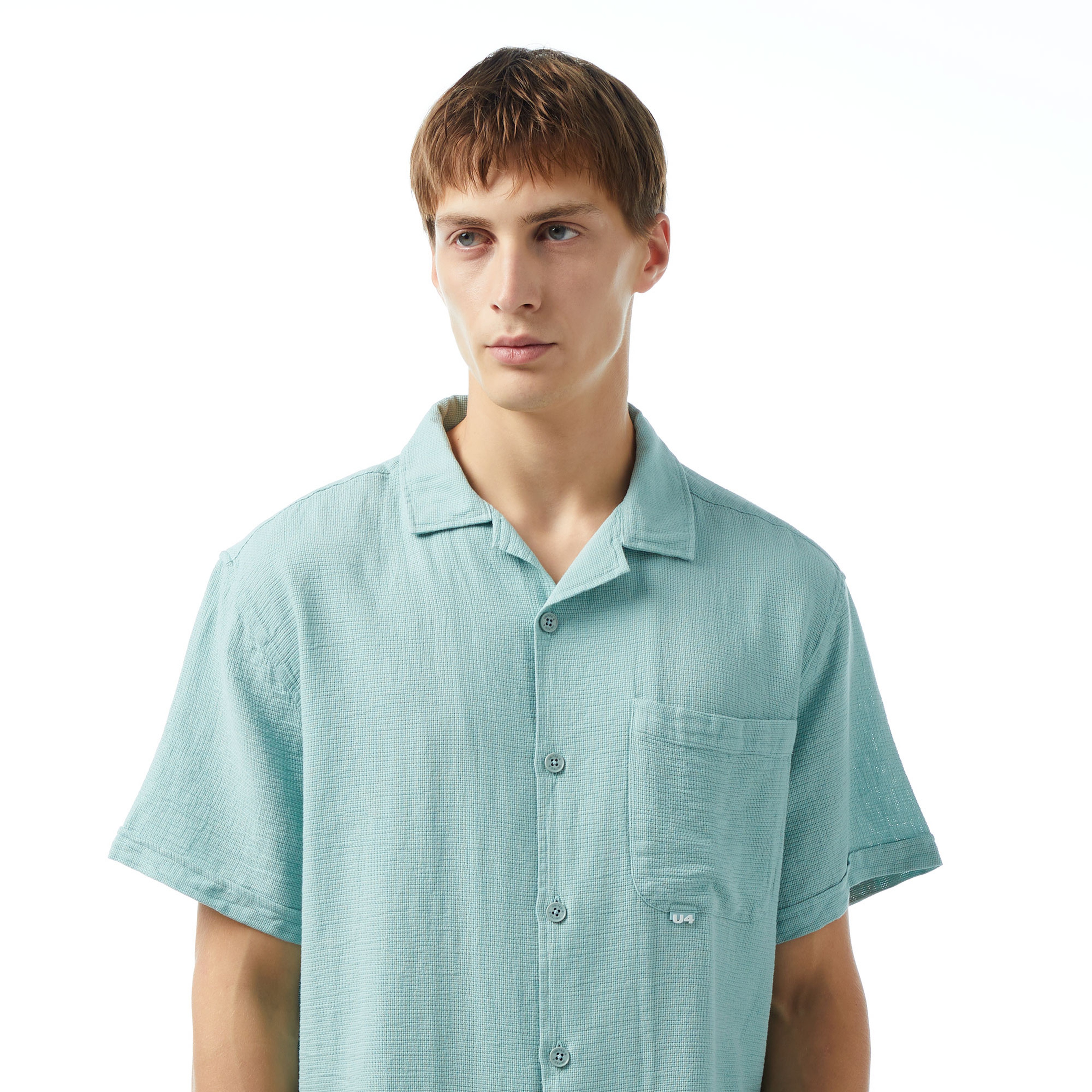 UNITED4 Oversize Erkek Mavi Gömlek