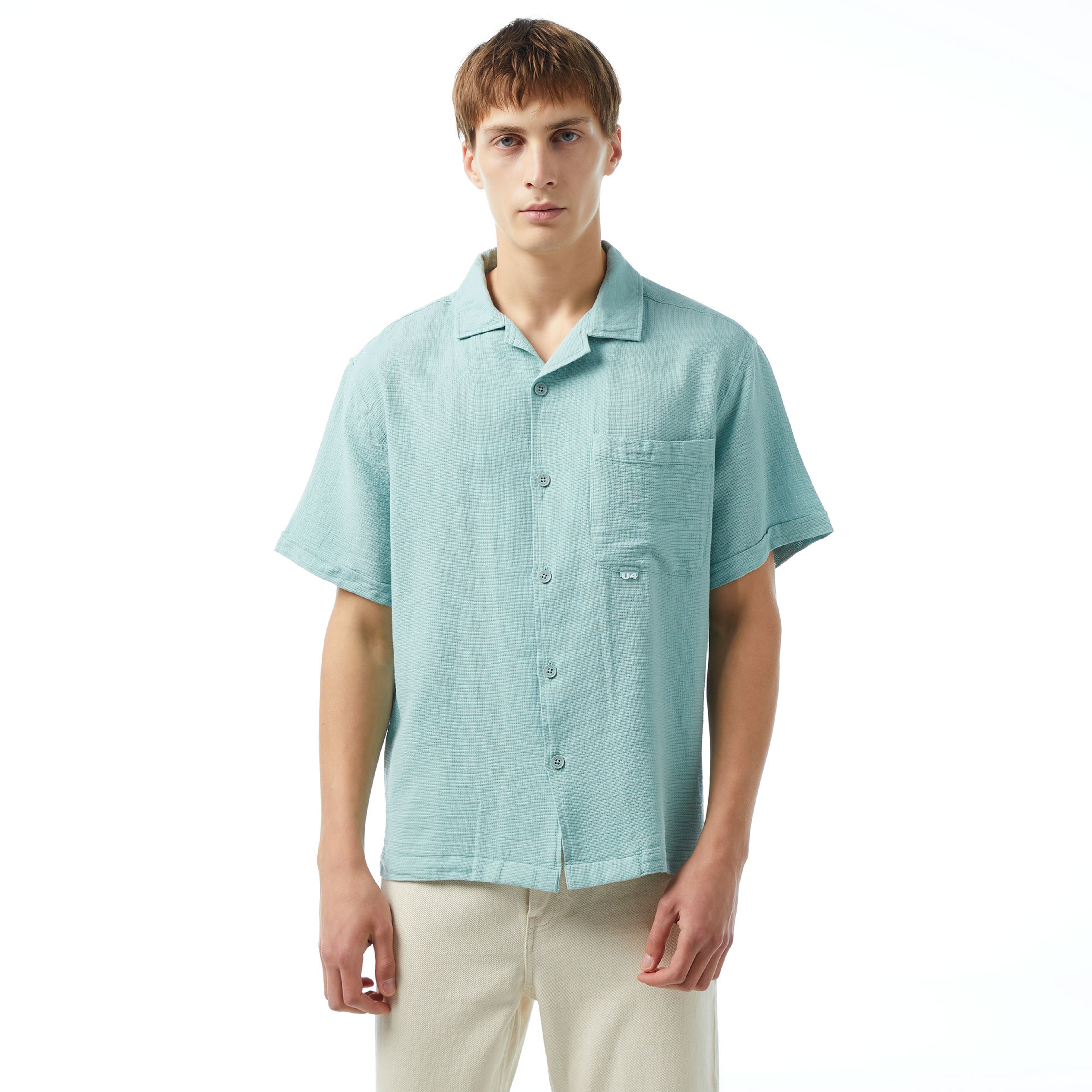 UNITED4 Oversize Erkek Mavi Gömlek