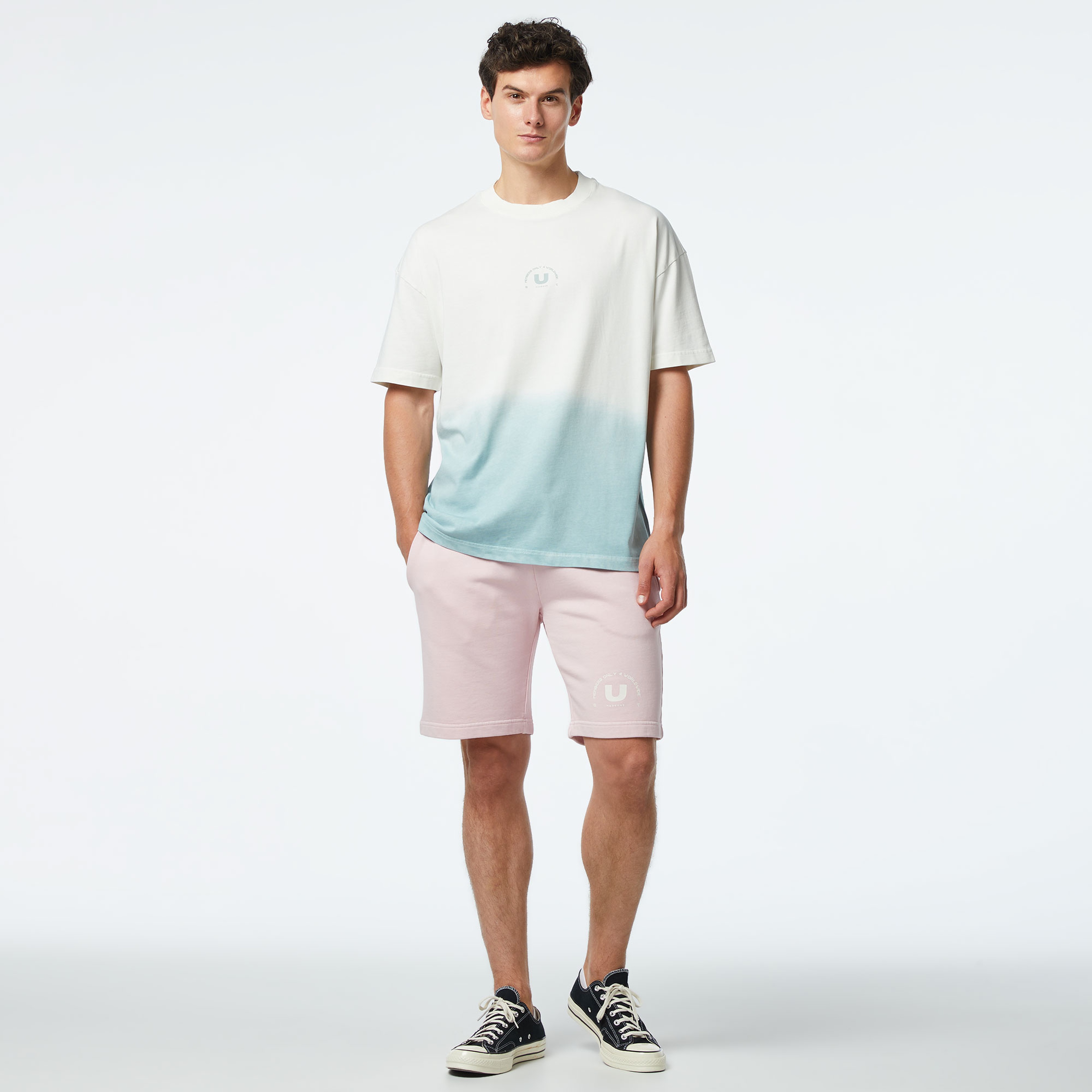 UNITED4 Erkek Beyaz/Mavi T-Shirt