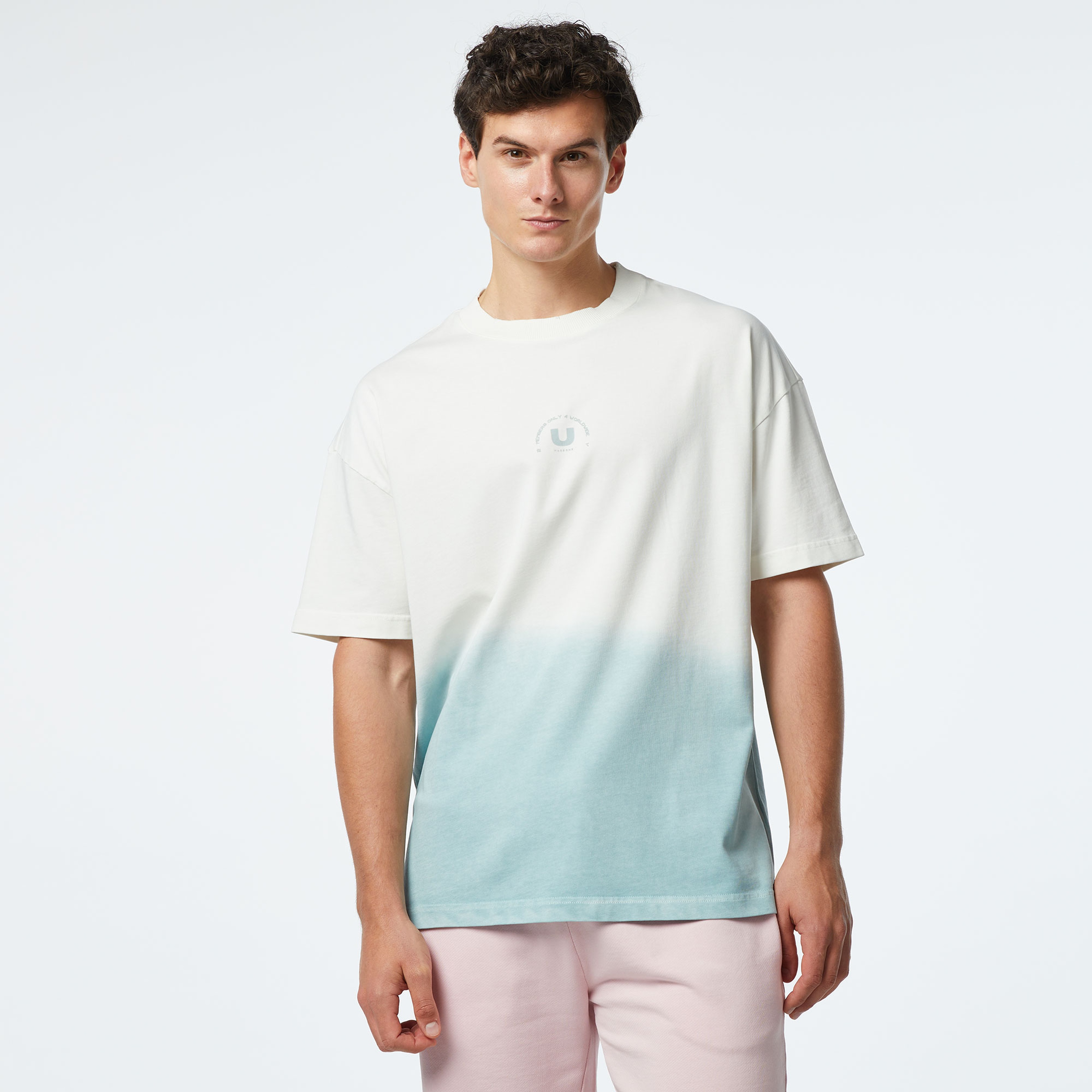 UNITED4 Erkek Beyaz/Mavi T-Shirt