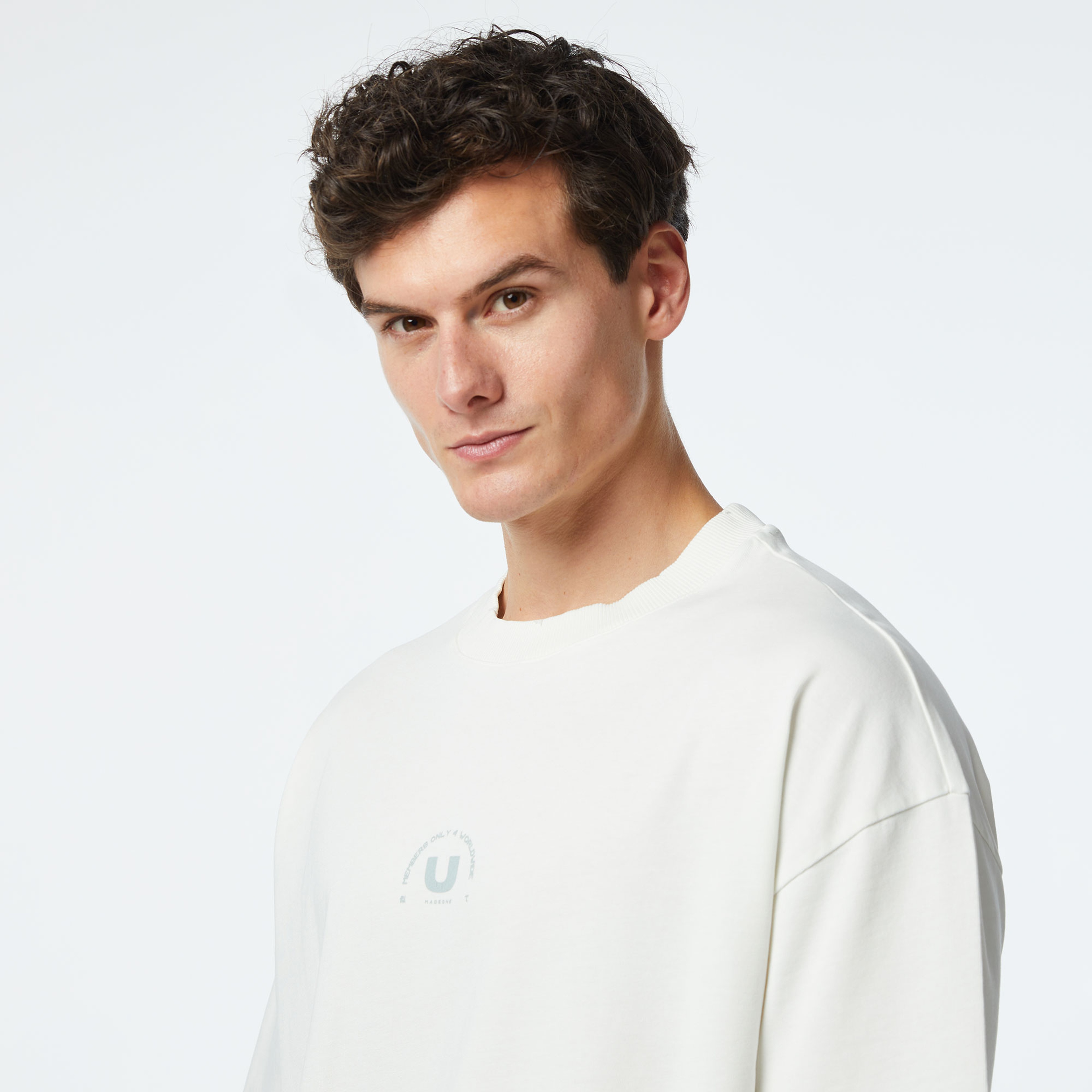 UNITED4 Erkek Beyaz/Mavi T-Shirt