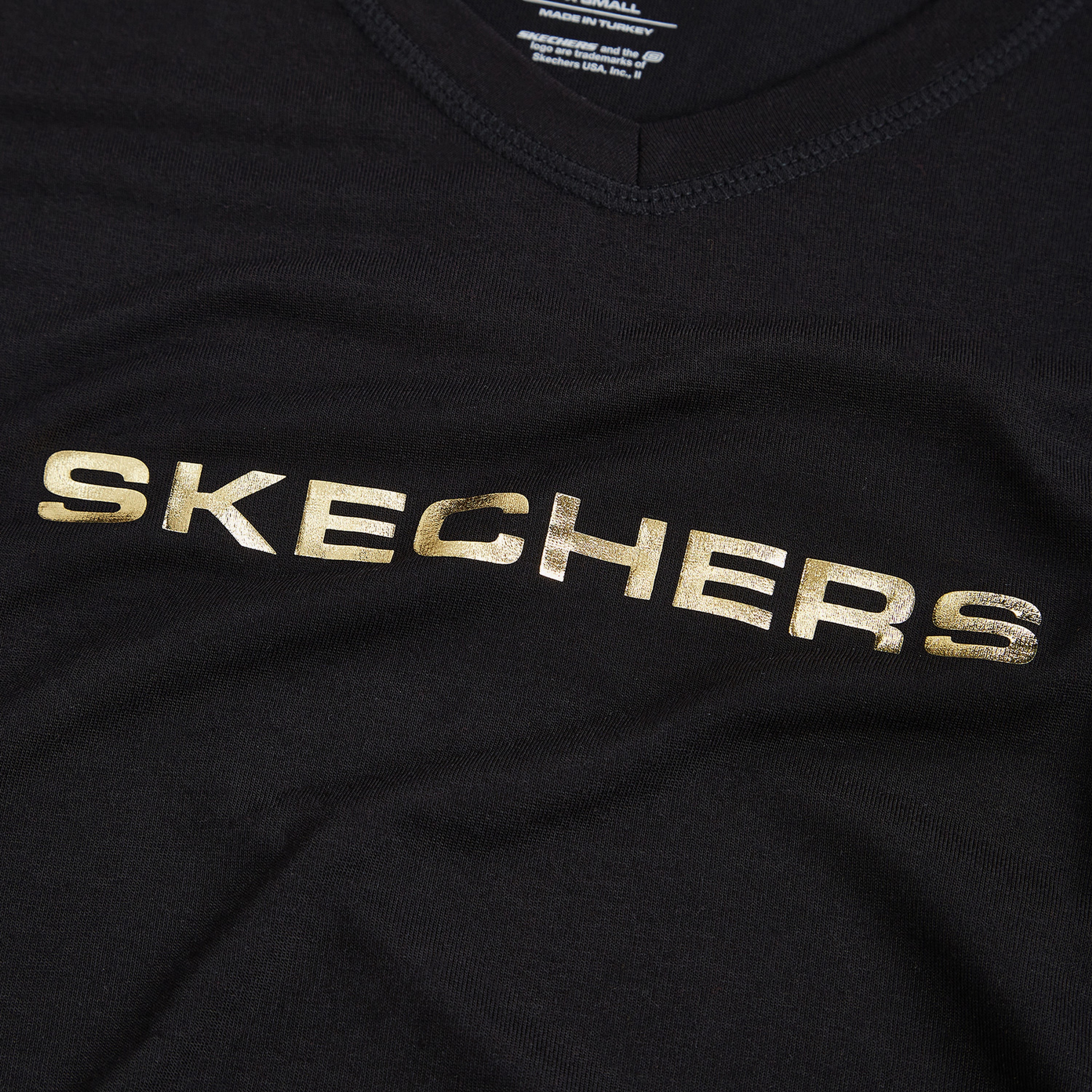 Skechers Graphic Crew Neck Kadın Siyah Günlük T-Shirt