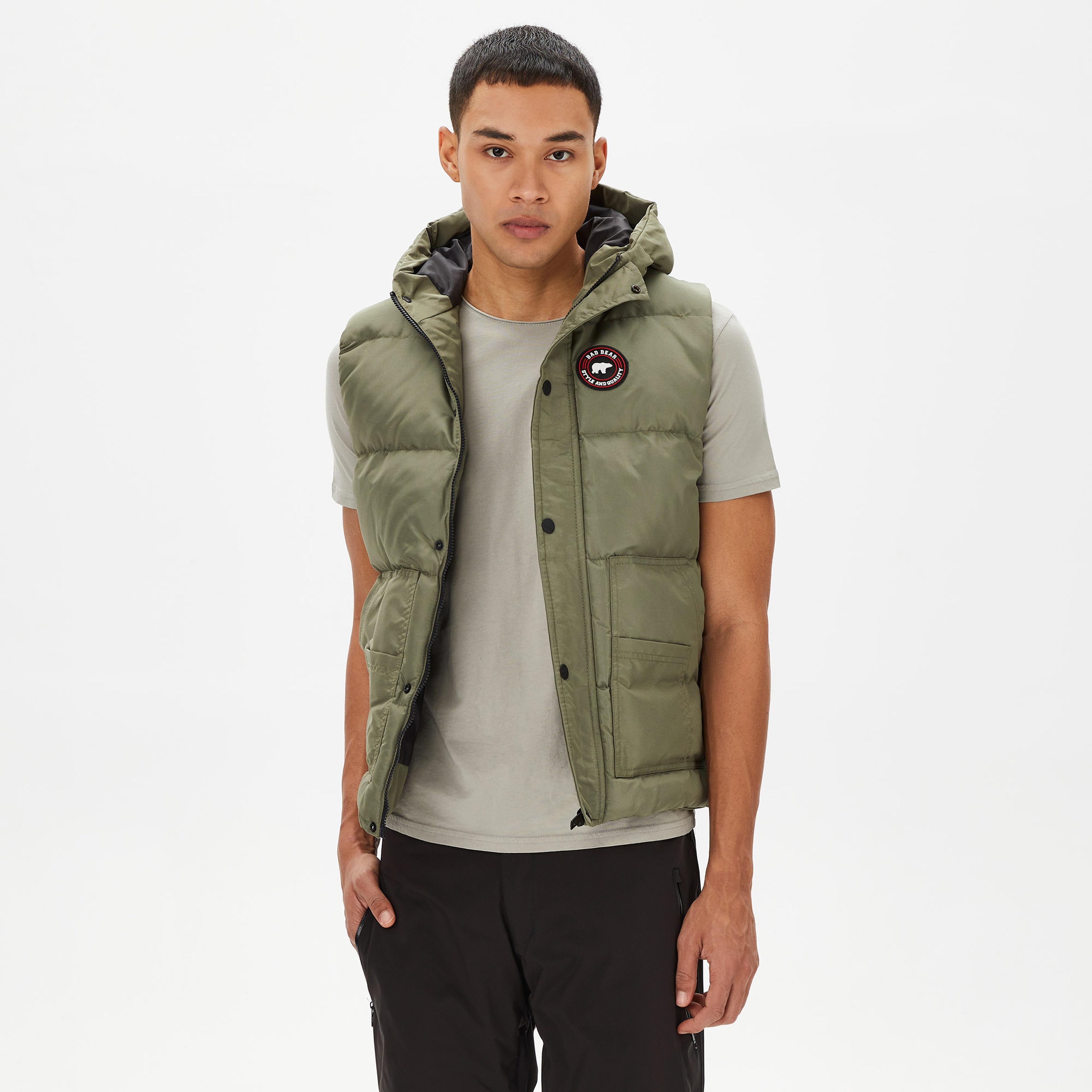 Bad Bear Crewneck Erkek Yeşil Günlük Yelek