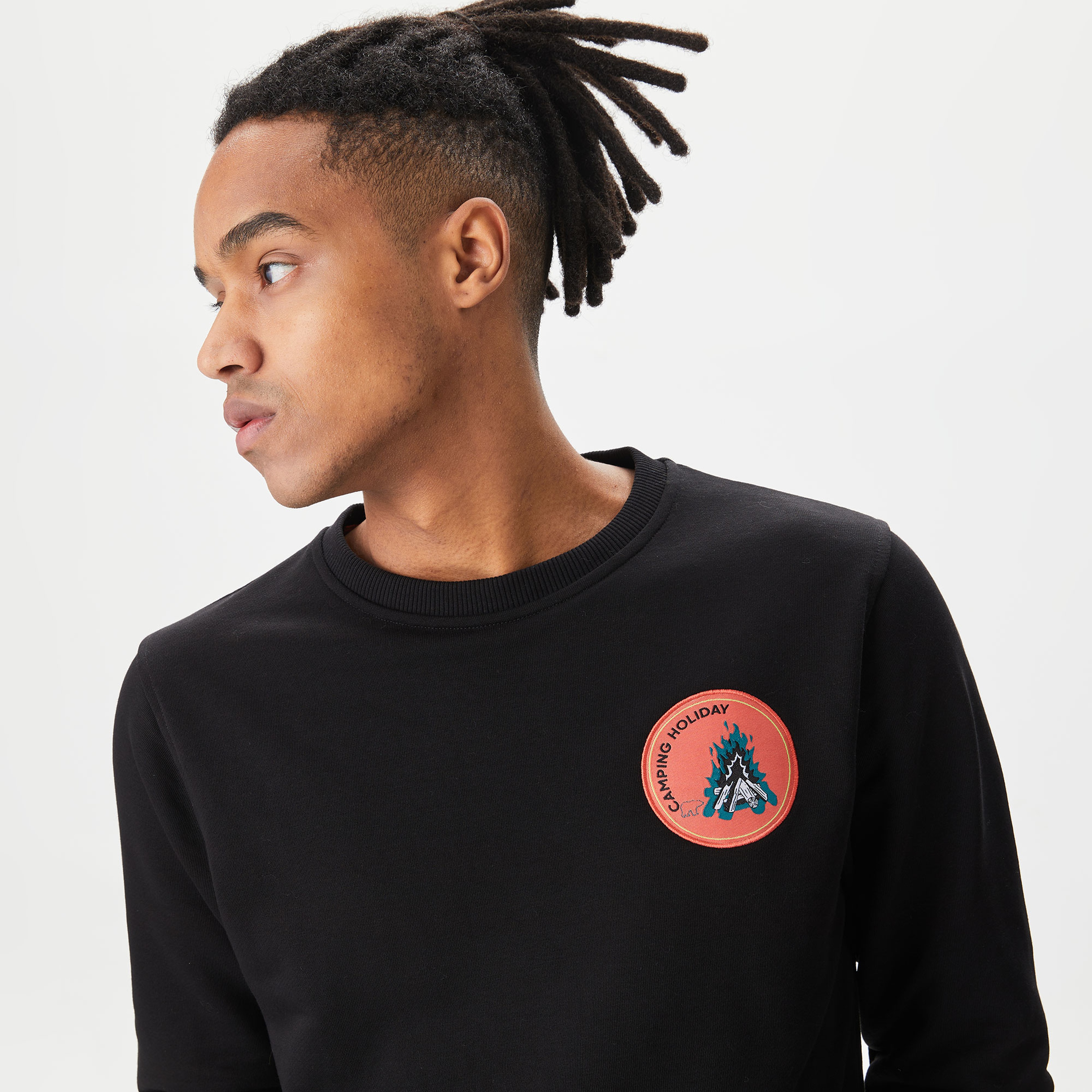 Bad Bear Bonfire Crewneck Erkek Siyah Günlük Sweatshirt