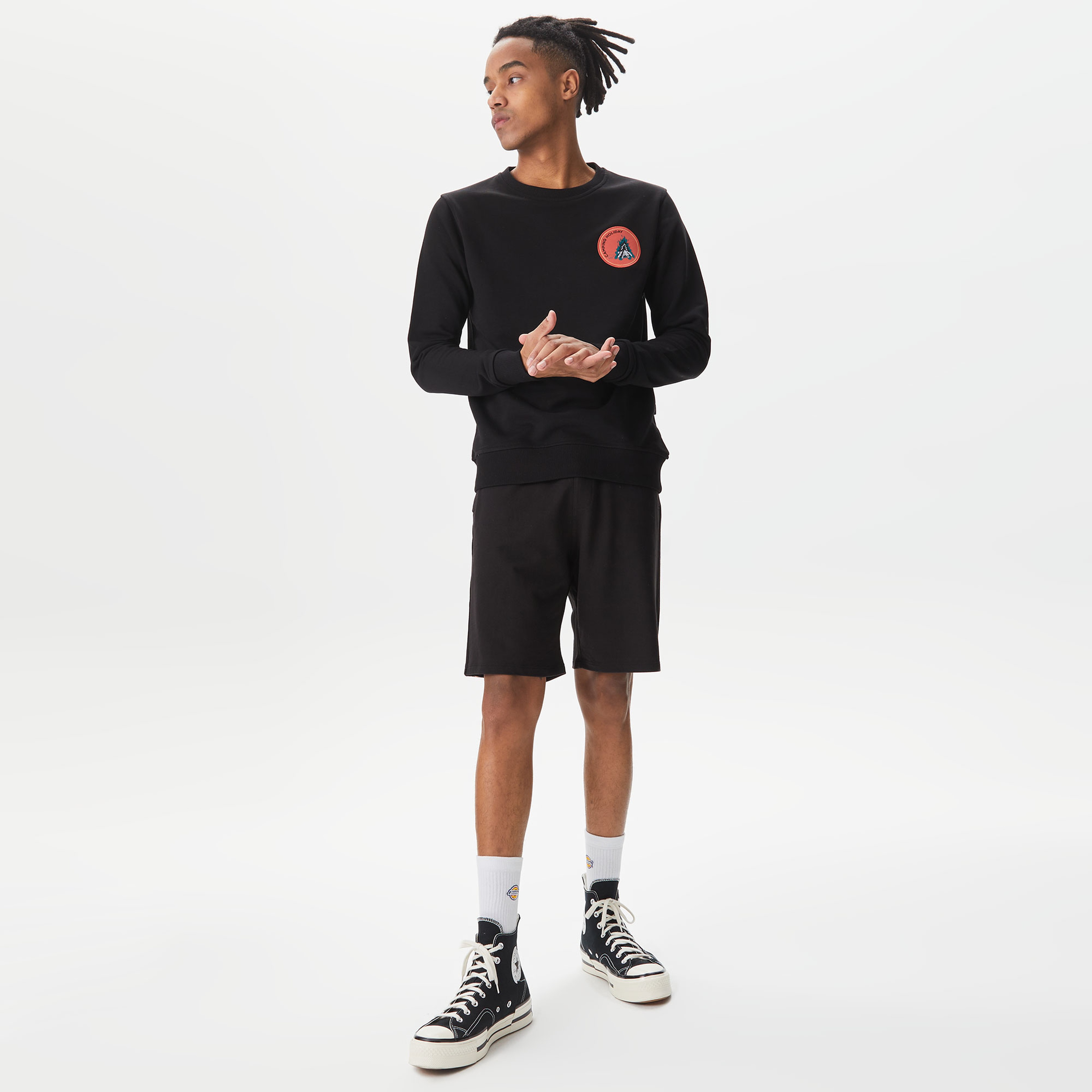 Bad Bear Bonfire Crewneck Erkek Siyah Günlük Sweatshirt