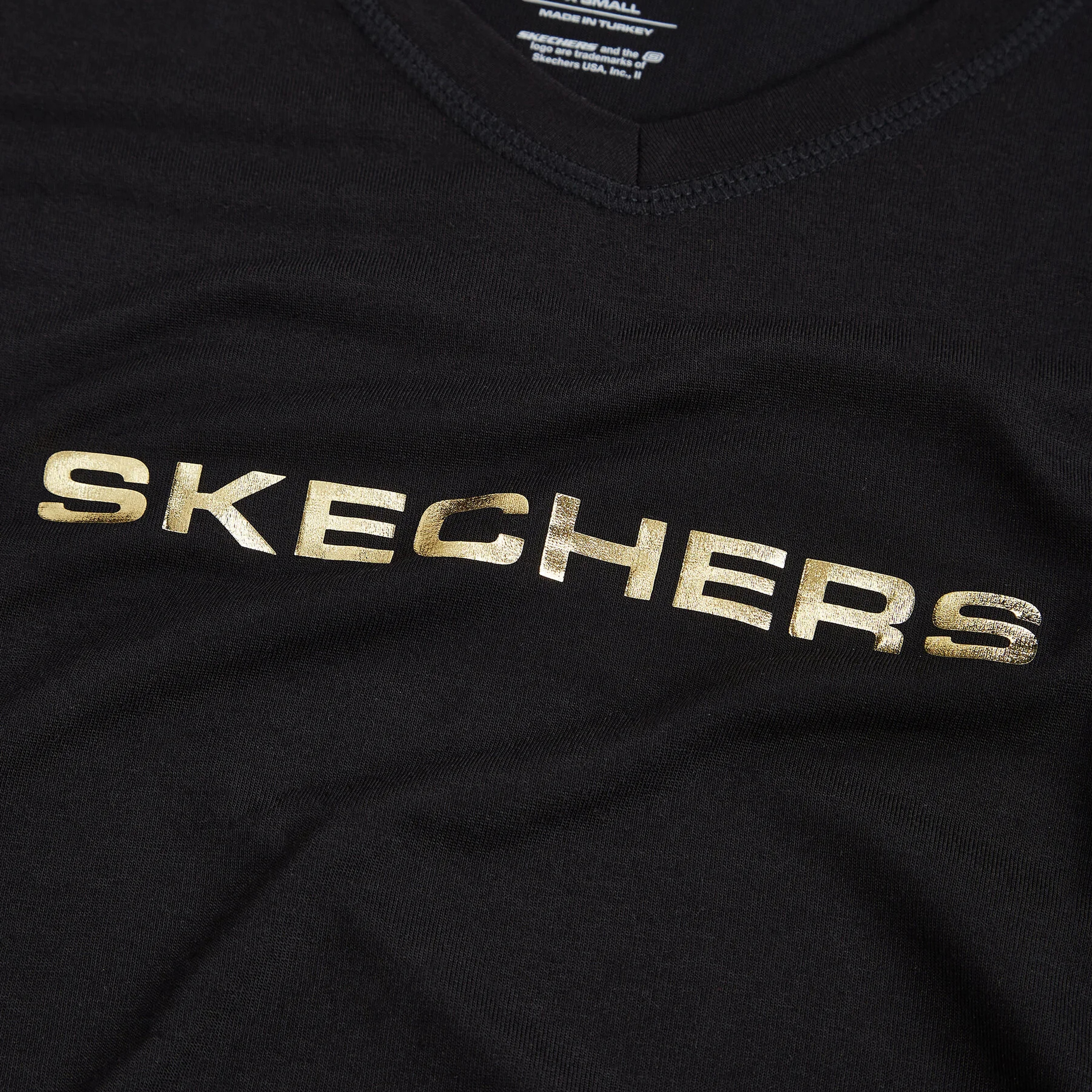 Skechers Graphic Crew Neck Kadın Siyah Günlük T-Shirt