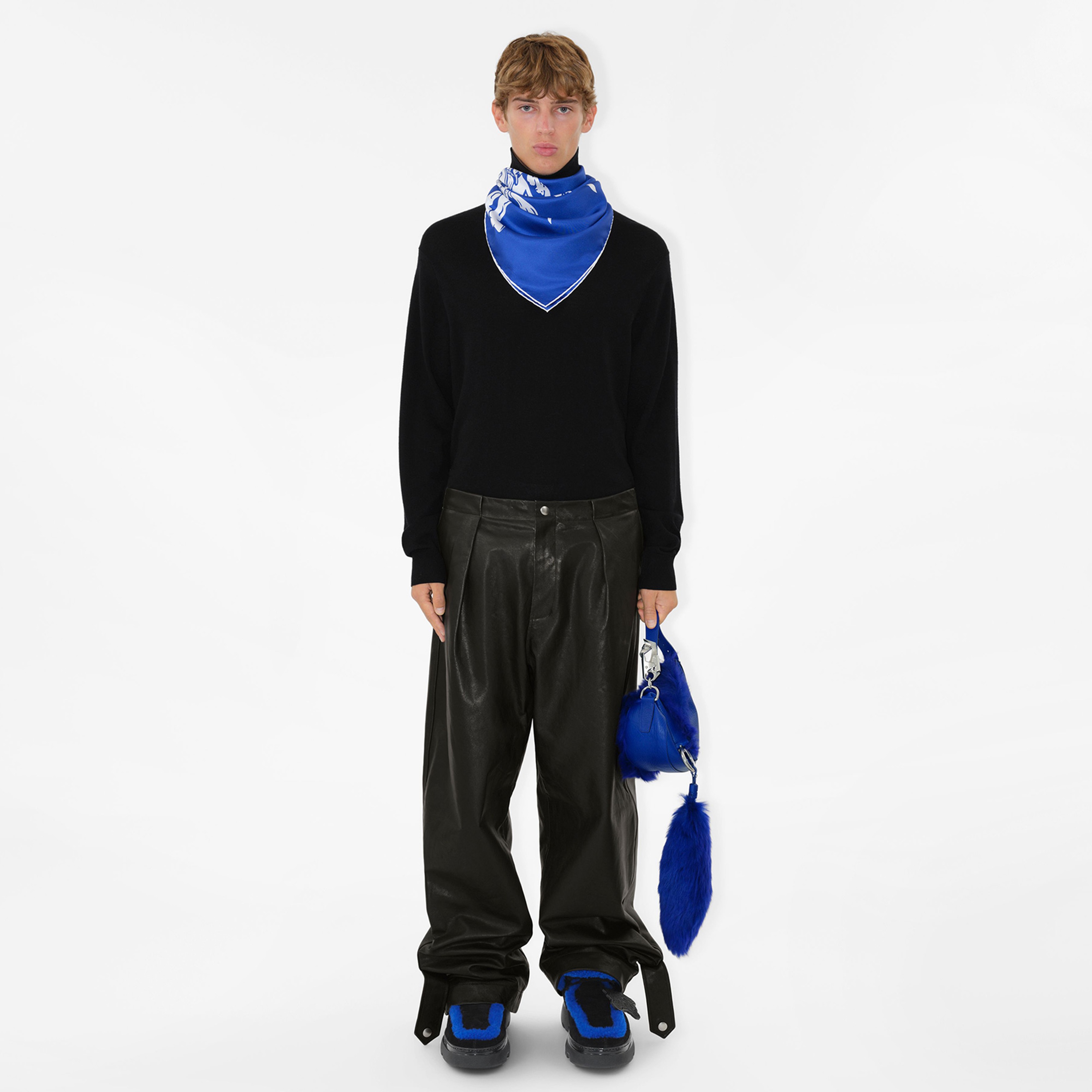 Burberry Unisex Mavi Eşarp