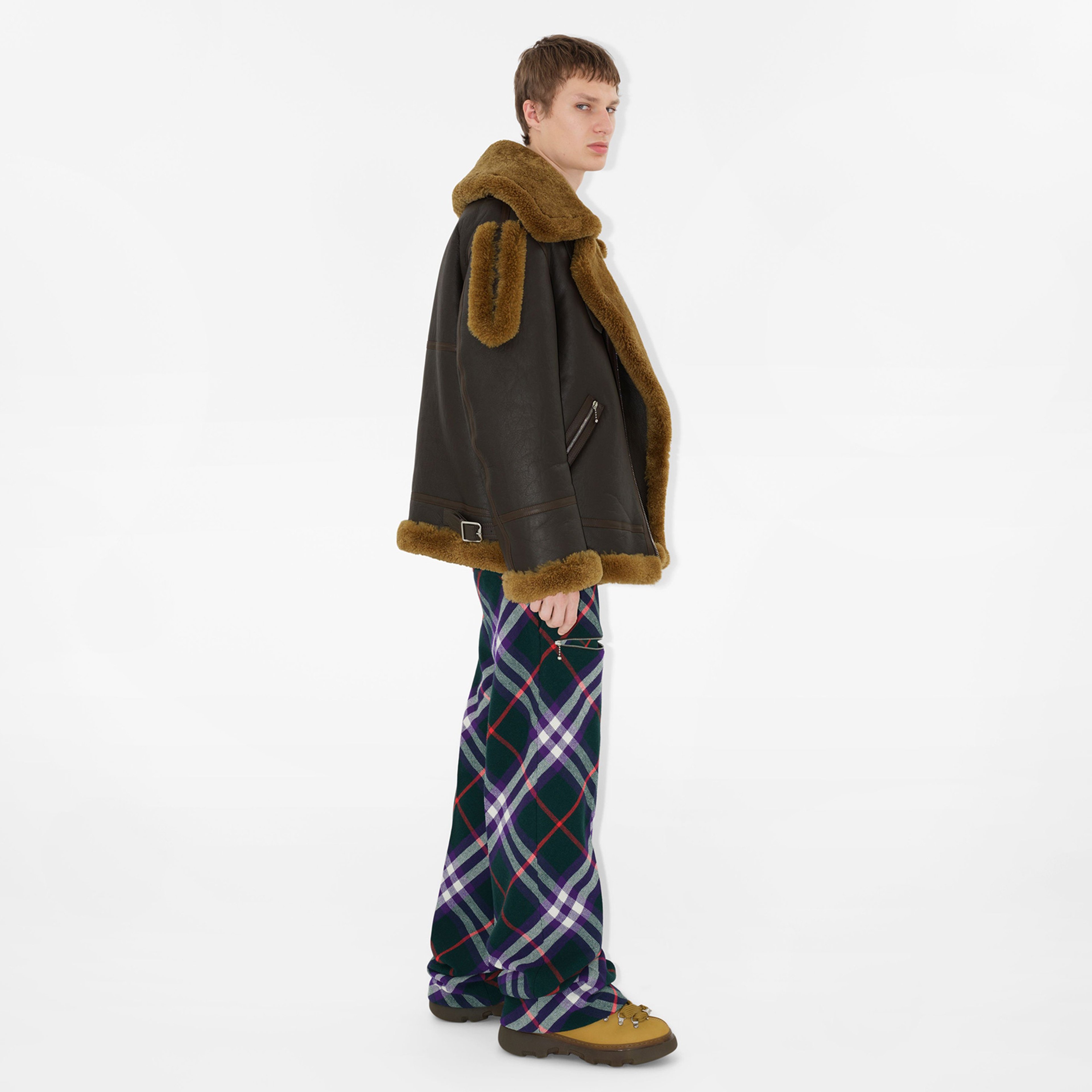 Erkek Kahverengi Deri Mont