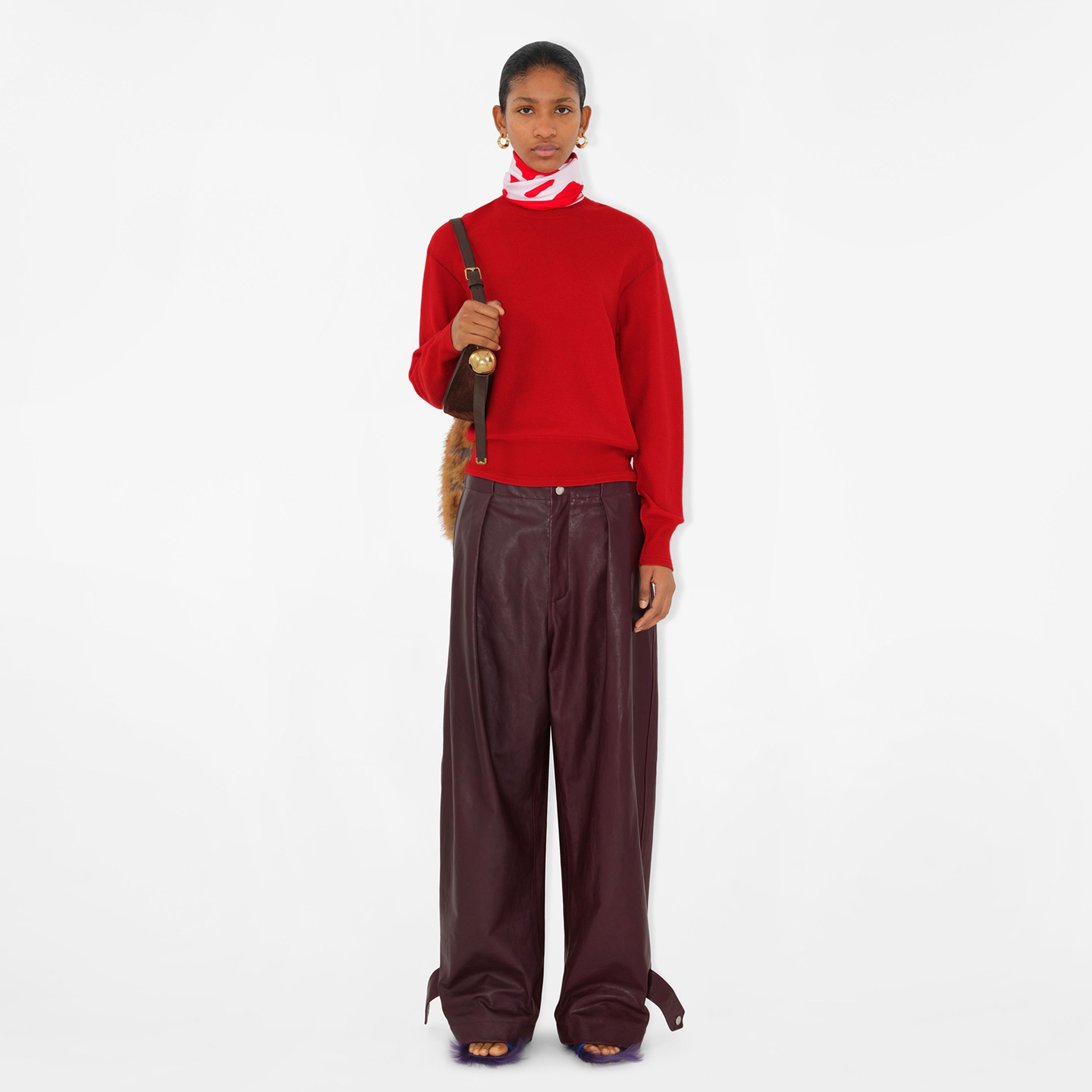 Burberry Unisex Kırmızı Eşarp