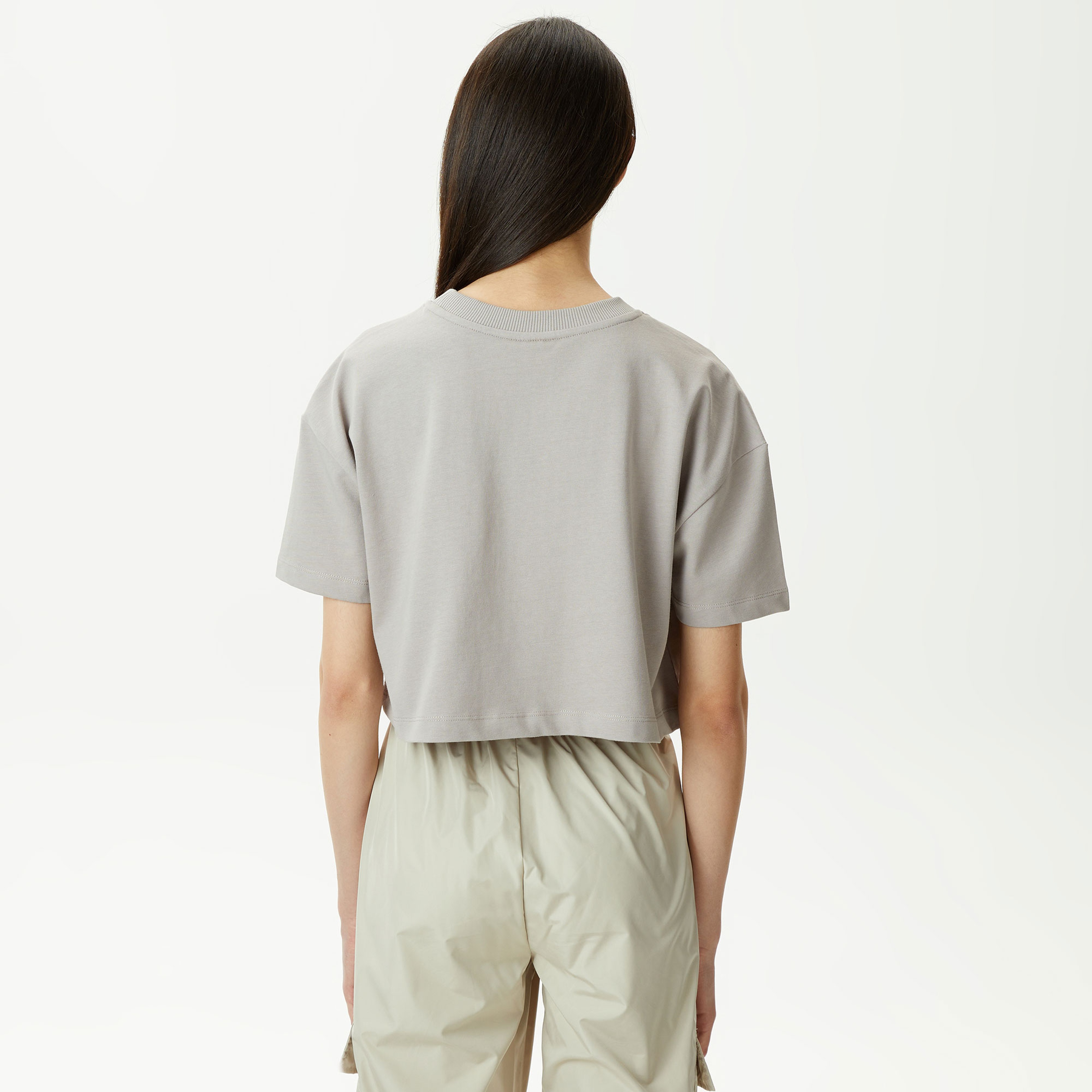 UNITED4 Kadın Gri Crop T-Shirt