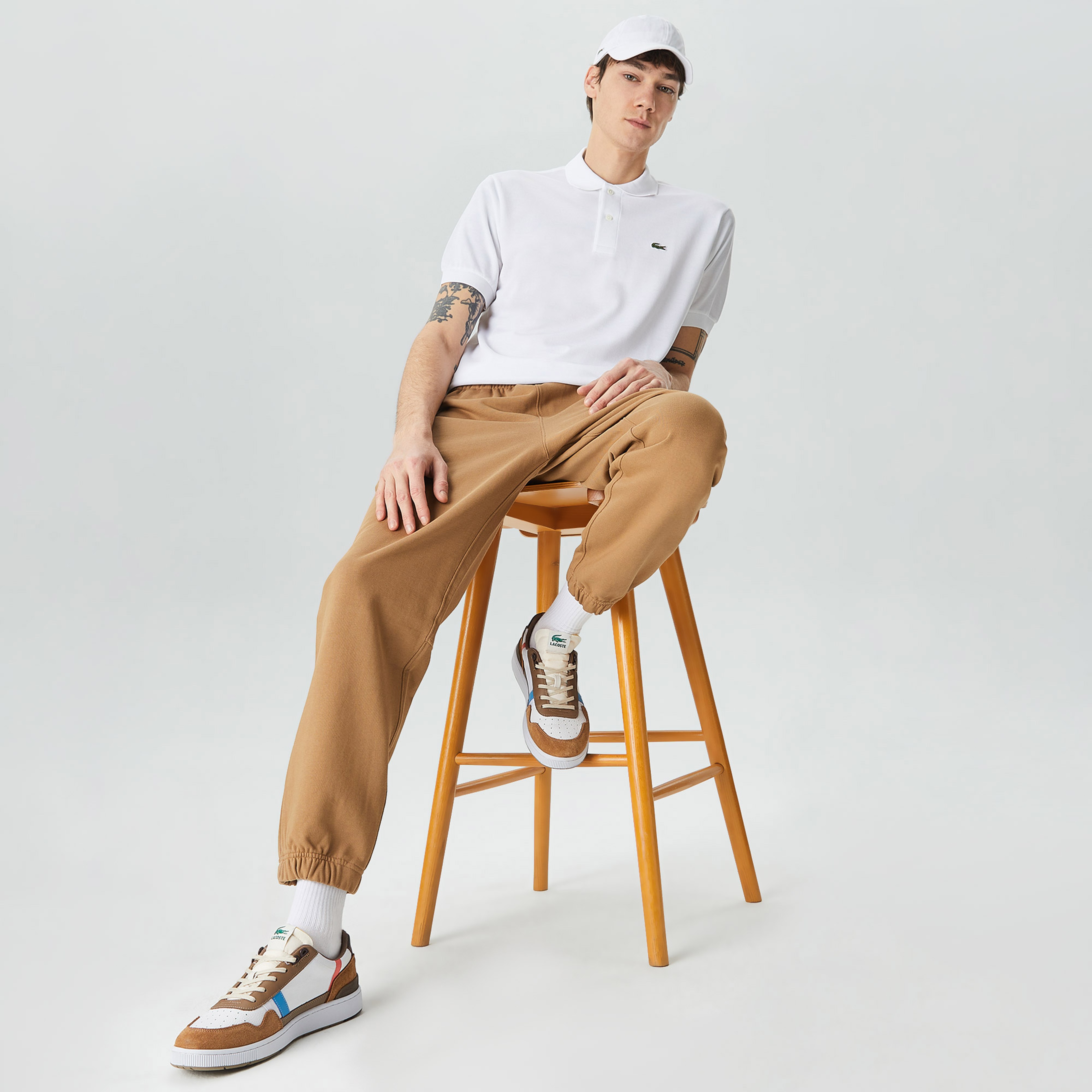 L.12.12 Erkek Classic Fit Beyaz Polo