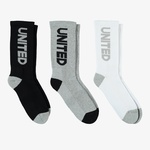 United4 Cure Unisex Siyah/Gri/Beyaz 3'lü Çorap