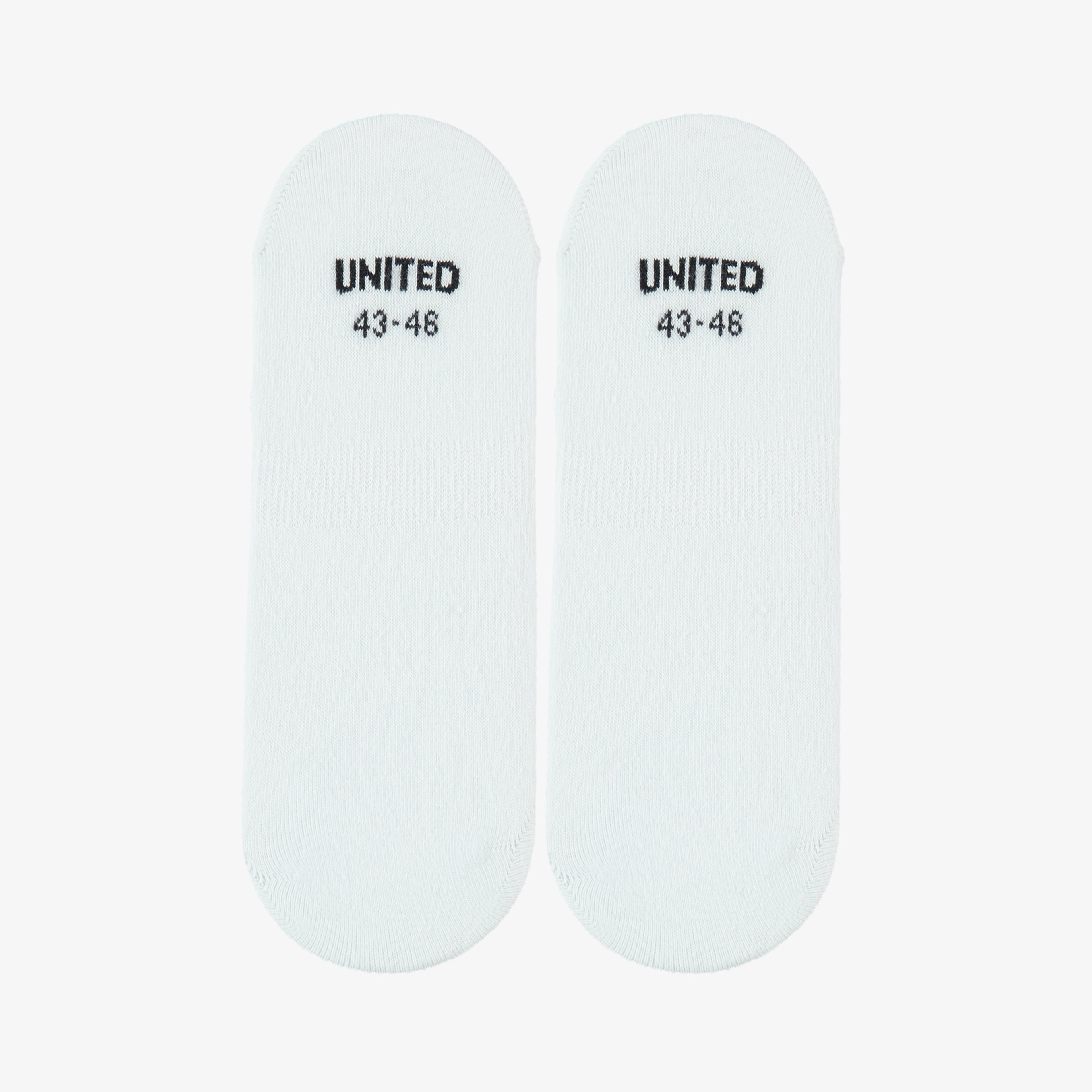 UNITED4 Unisex 2'li Beyaz Çorap
