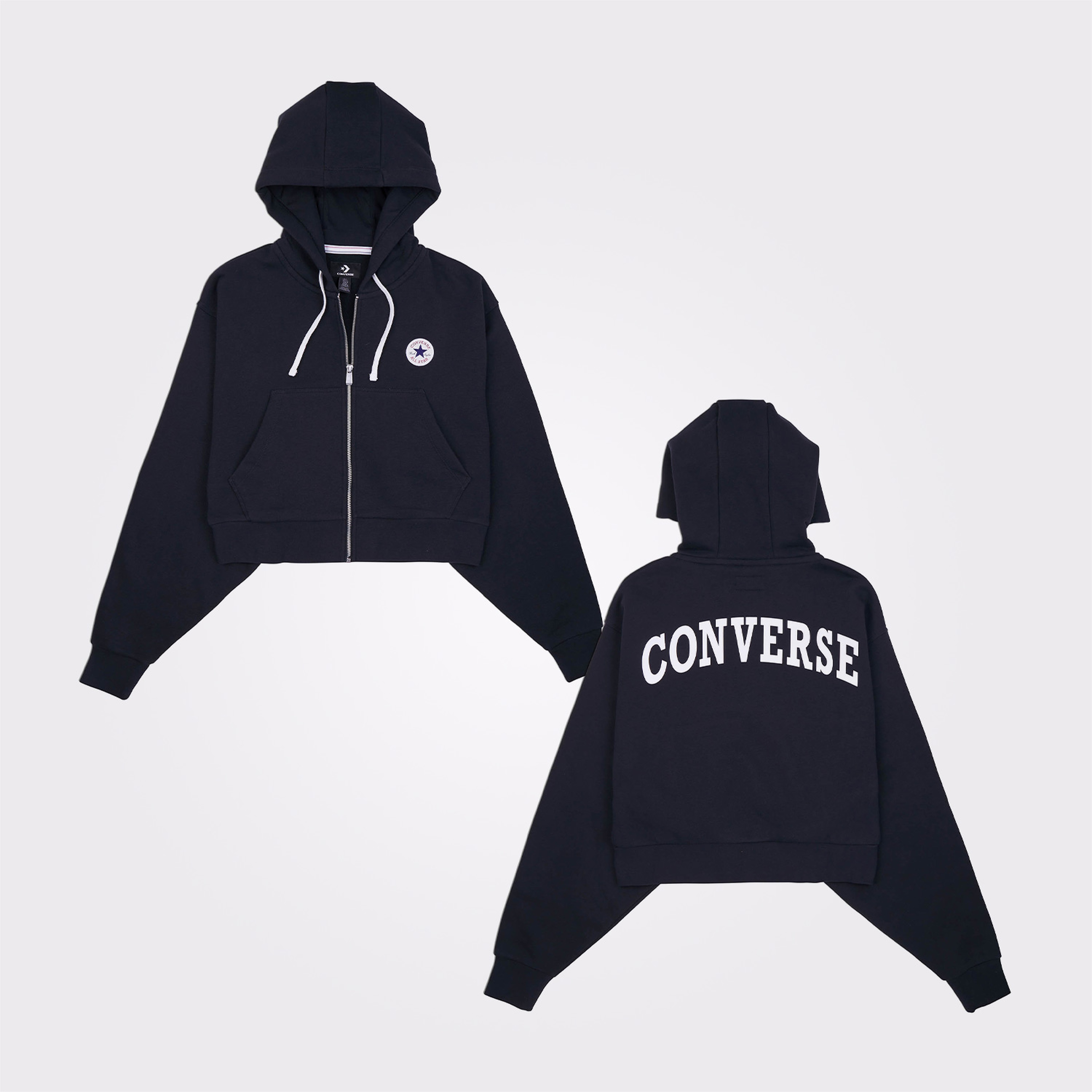 Converse Retro Full-Zip Kadın Siyah Eşofman Üstü