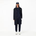 Unisex Classic Fit Bisiklet Yaka Baskılı Lacivert T-Shirt