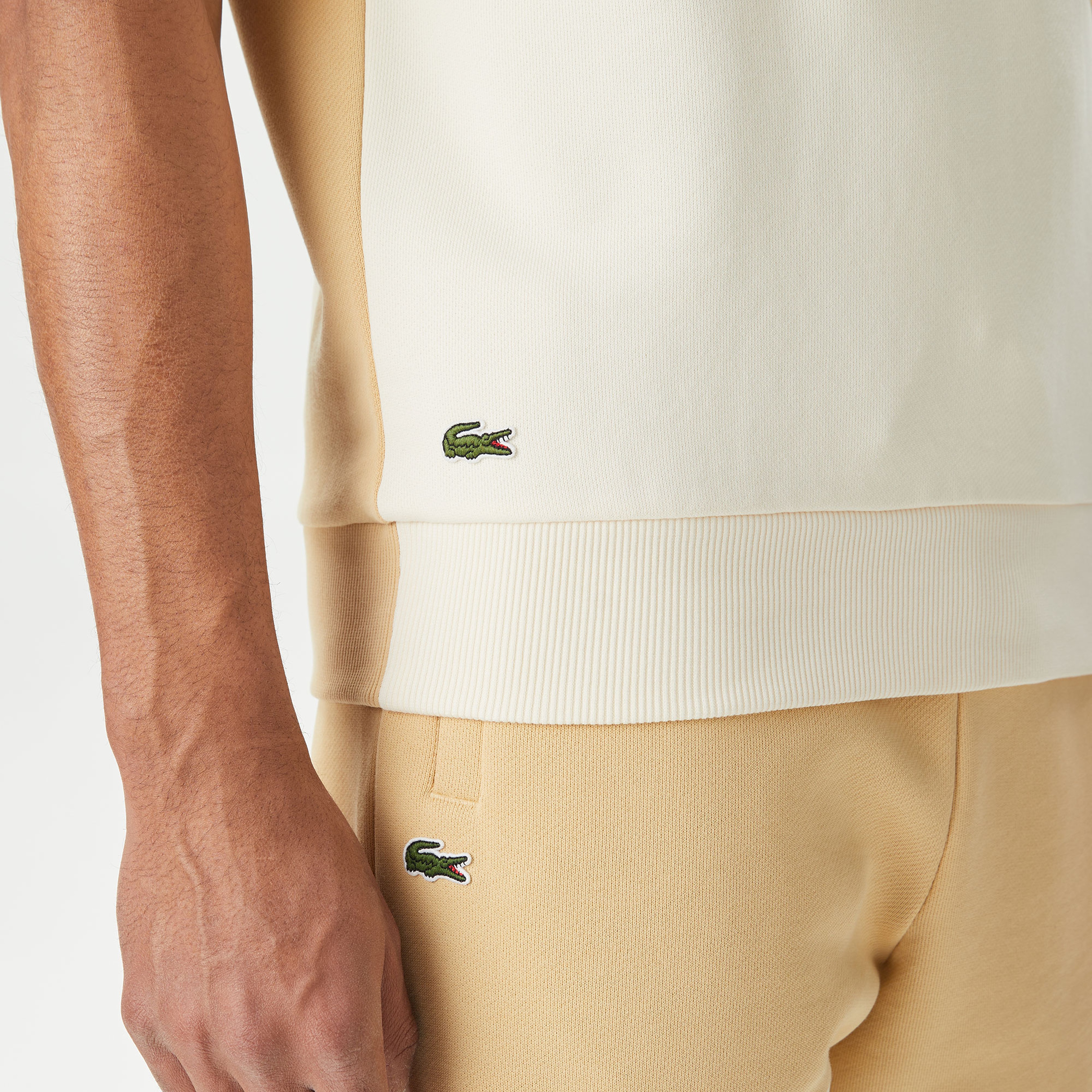 Erkek Loose Fit Kapüşonlu Baskılı Krem Sweatshirt