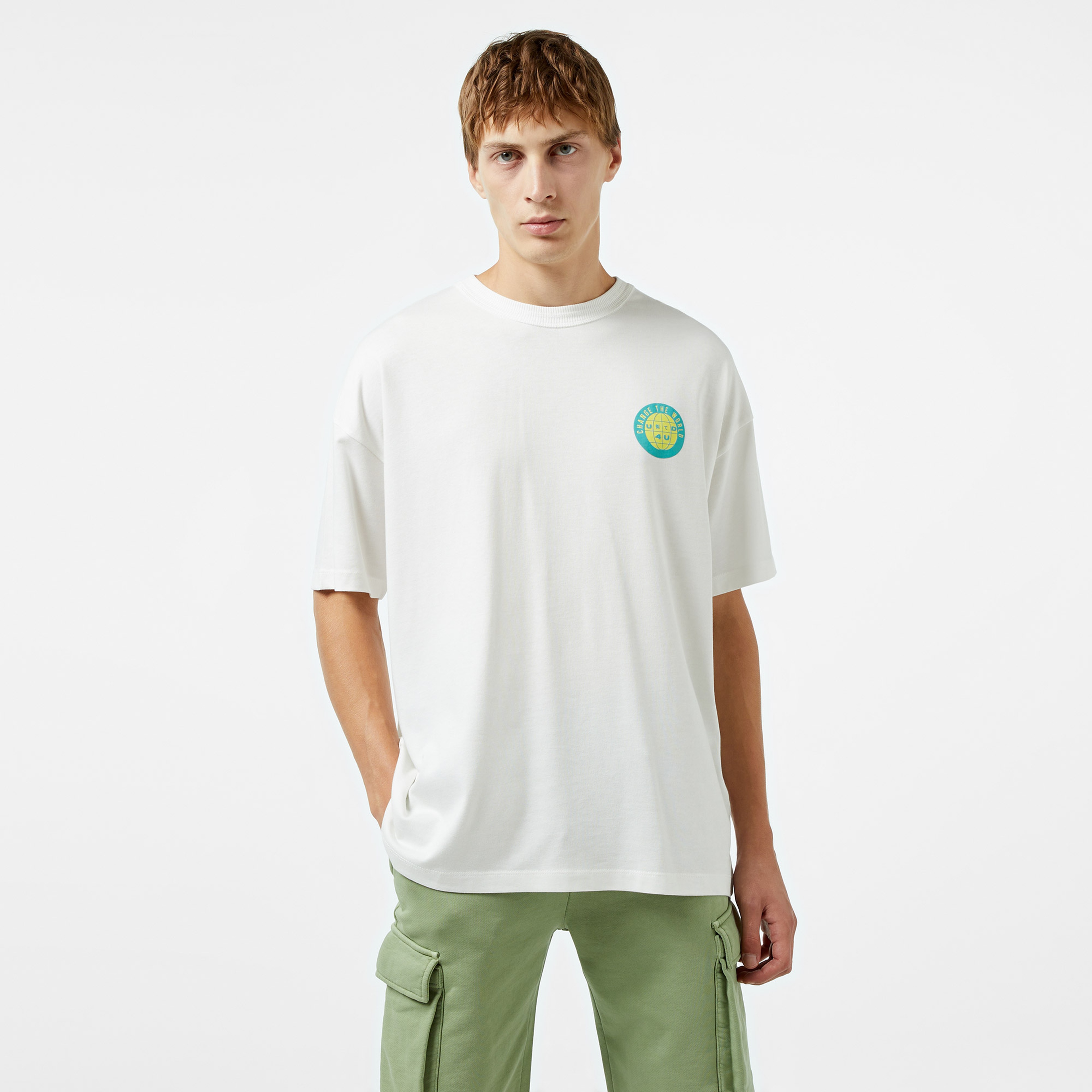 UNITED4 Erkek Beyaz T-Shirt