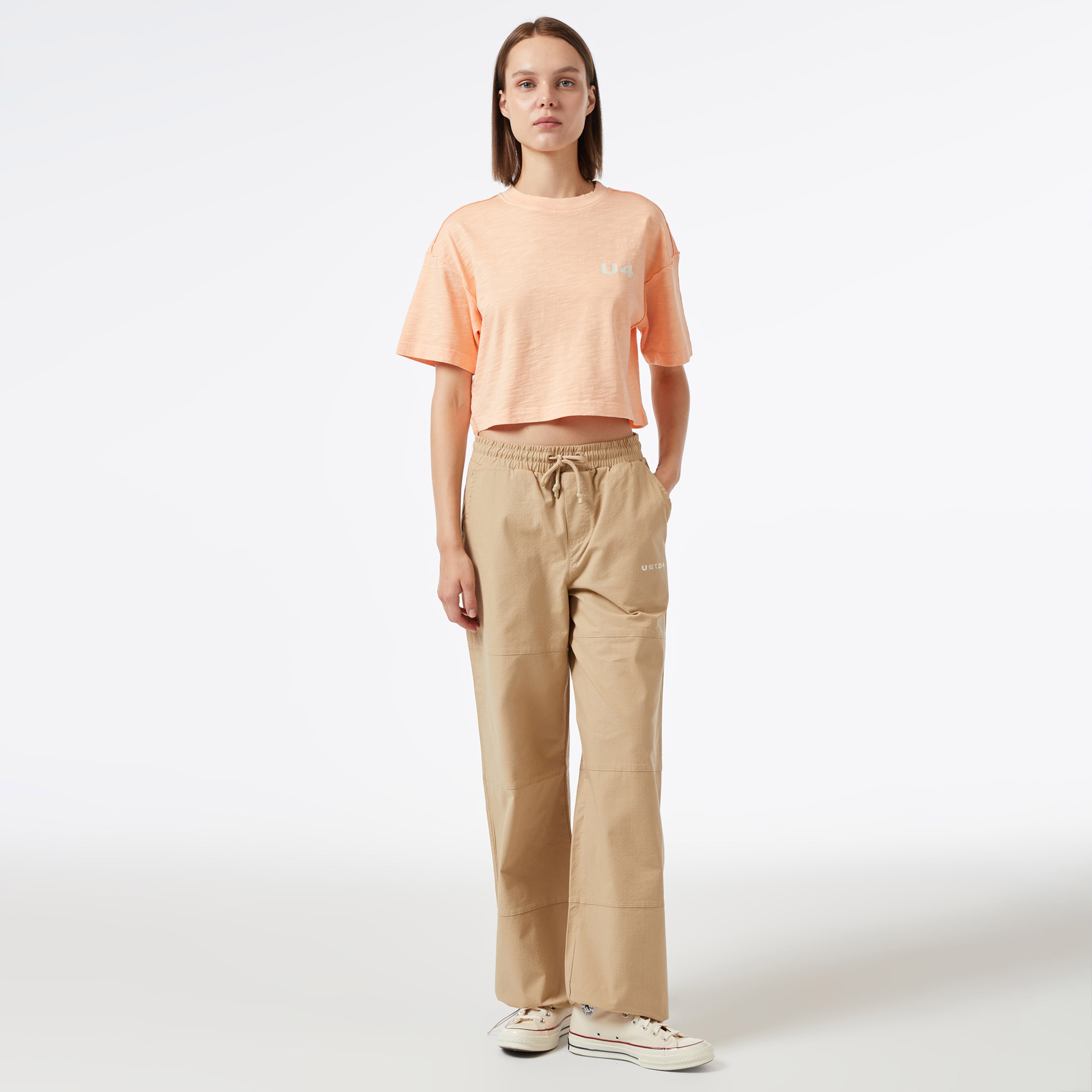 UNITED4 Kadın Krem Pantolon