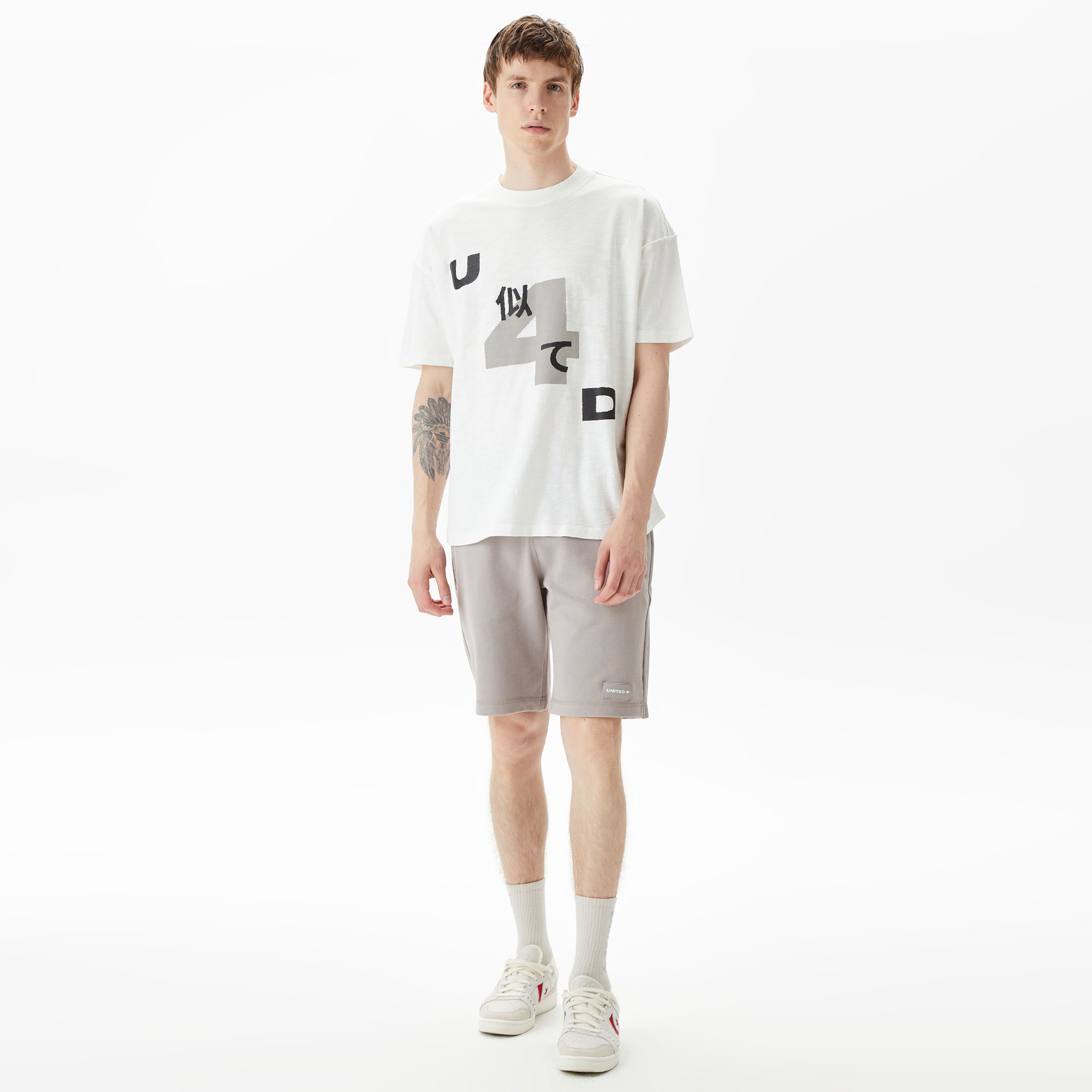 UNITED4 Erkek Beyaz T-Shirt