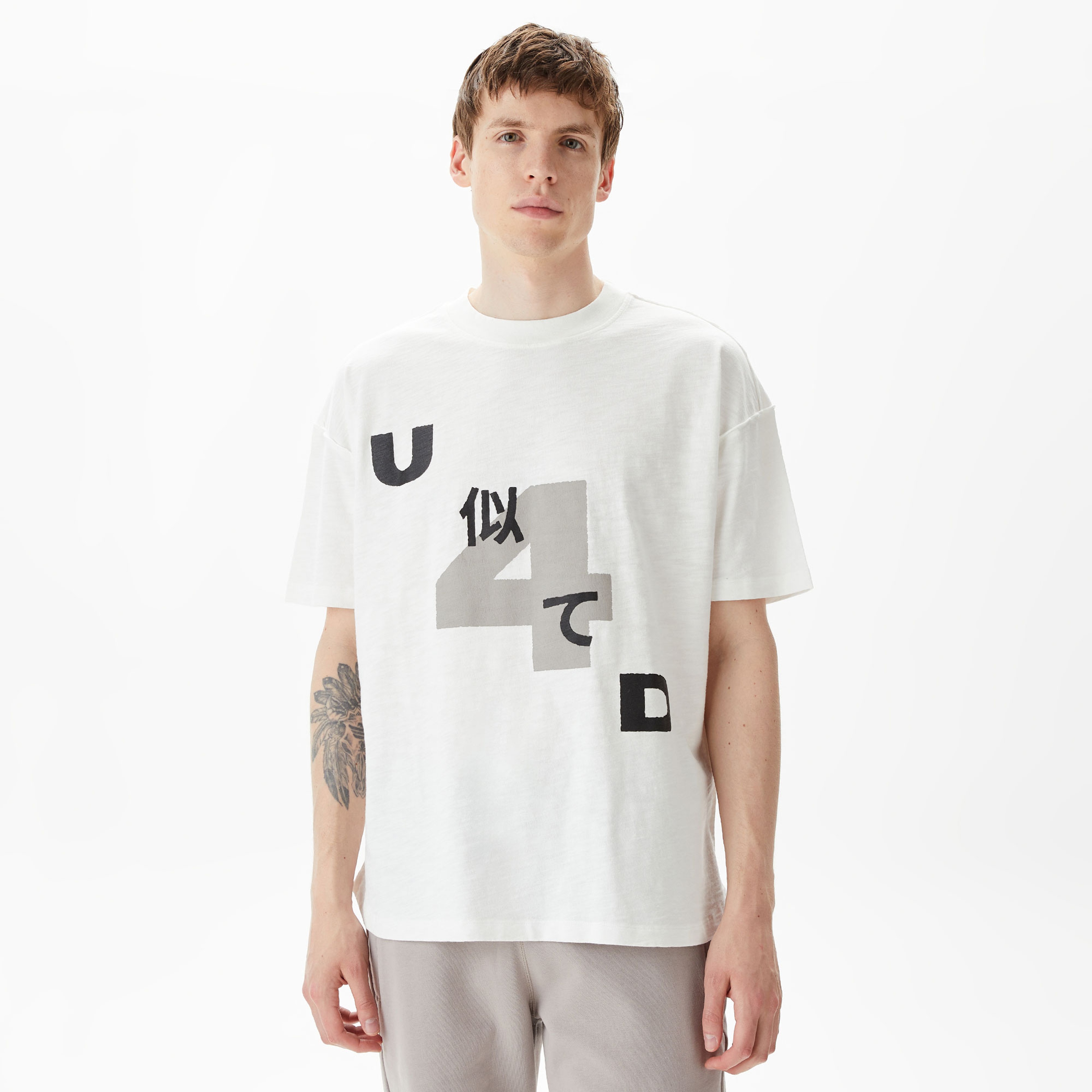 UNITED4 Erkek Beyaz T-Shirt