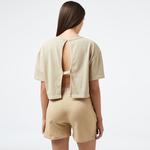 UNITED4 Kadın Bej Crop T-Shirt