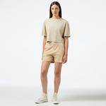 UNITED4 Kadın Bej Crop T-Shirt