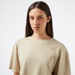 UNITED4 Kadın Bej Crop T-Shirt