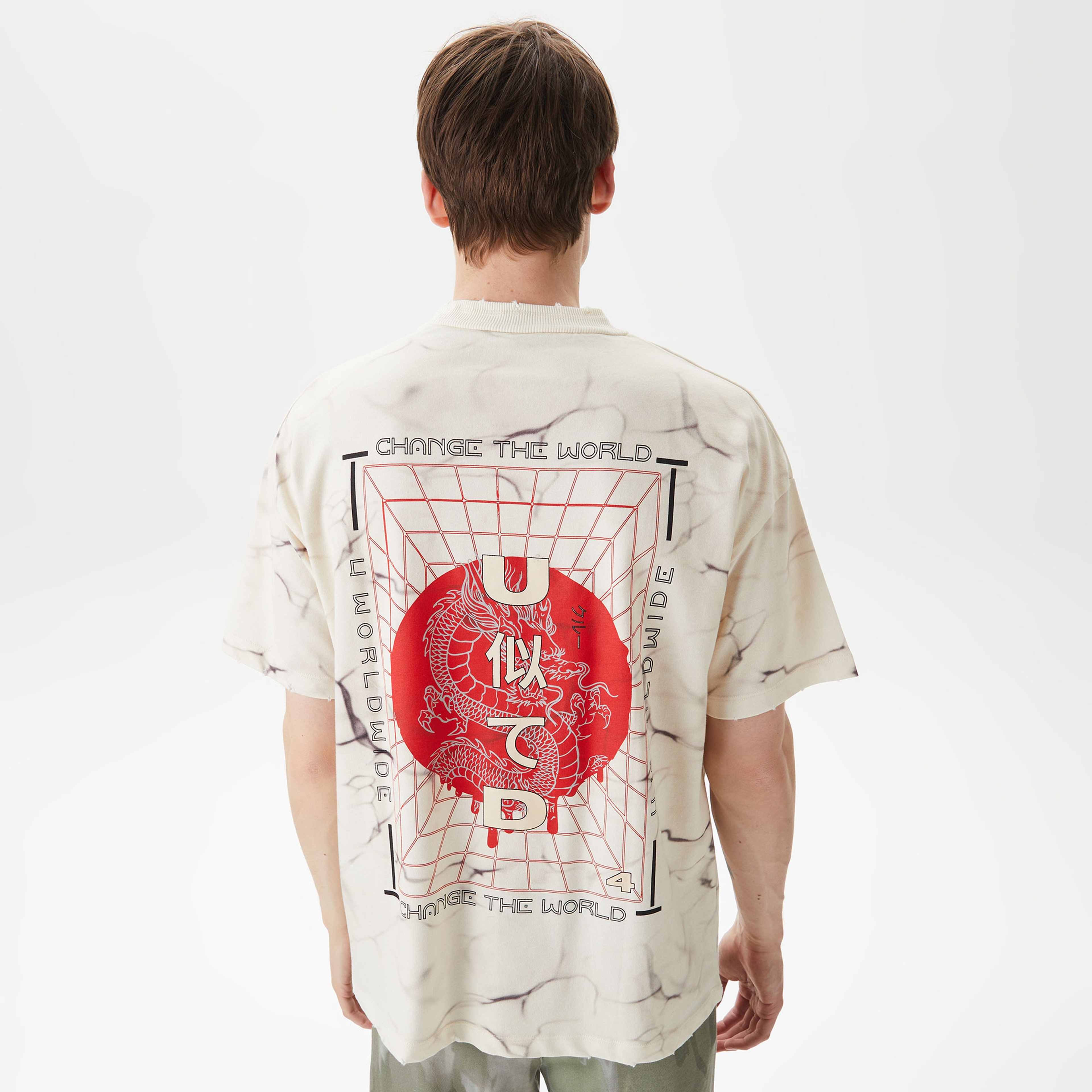 UNITED4 Erkek Krem T-Shirt