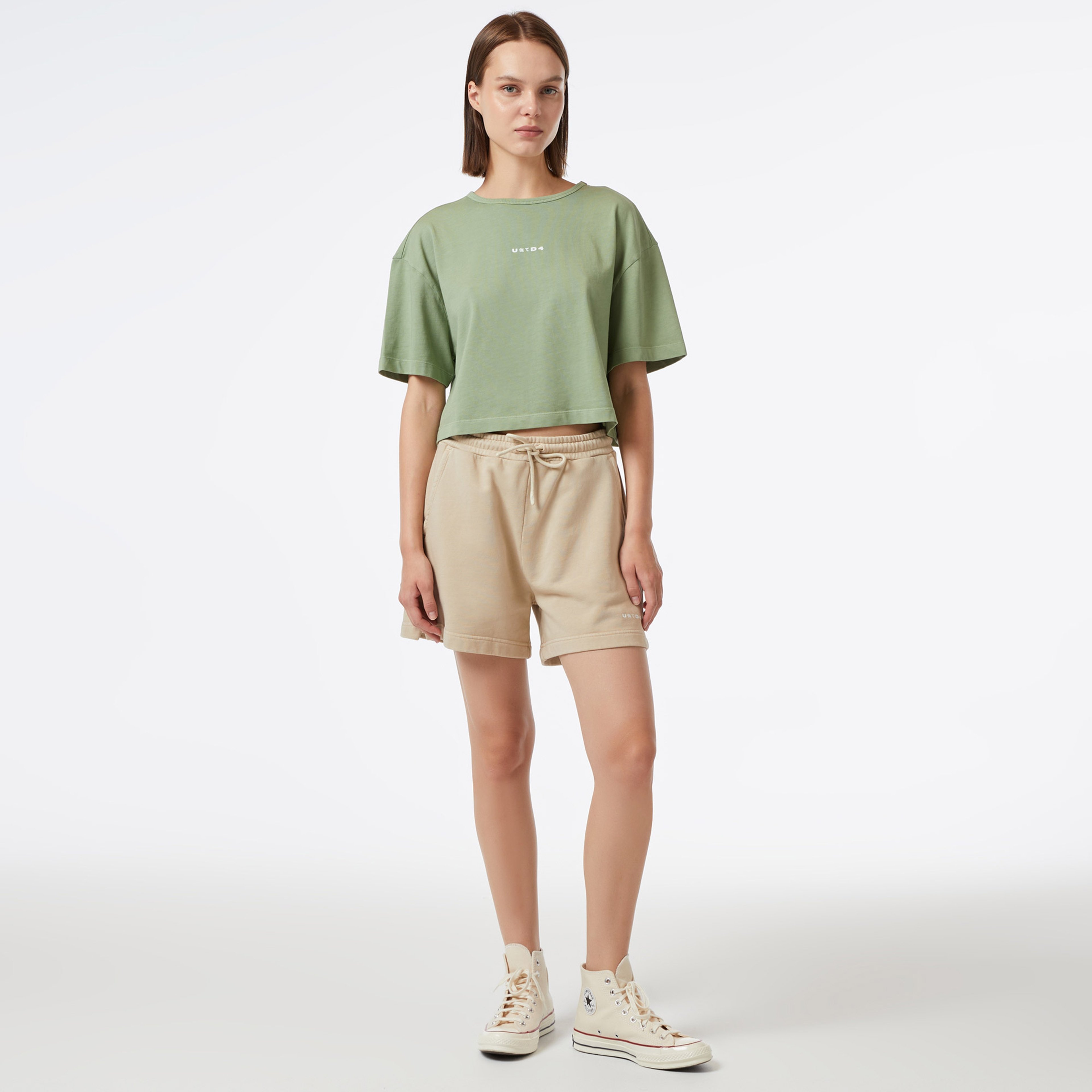 UNITED4 Kadın Krem Şort